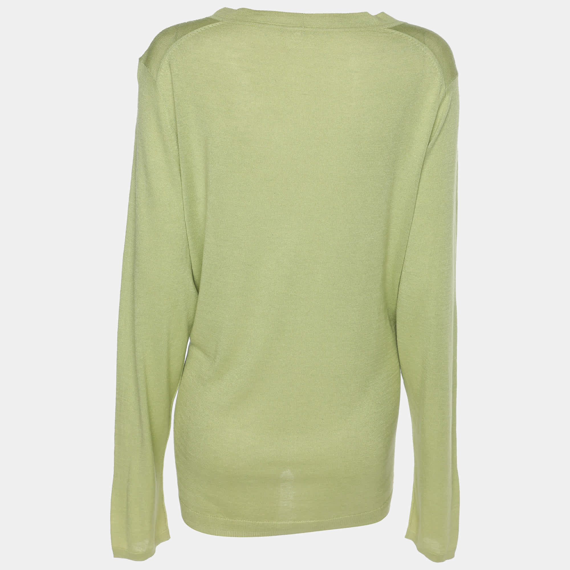 Elie Tahari Green Stretch Knit Sammy Long Sleeve Sweatshirt