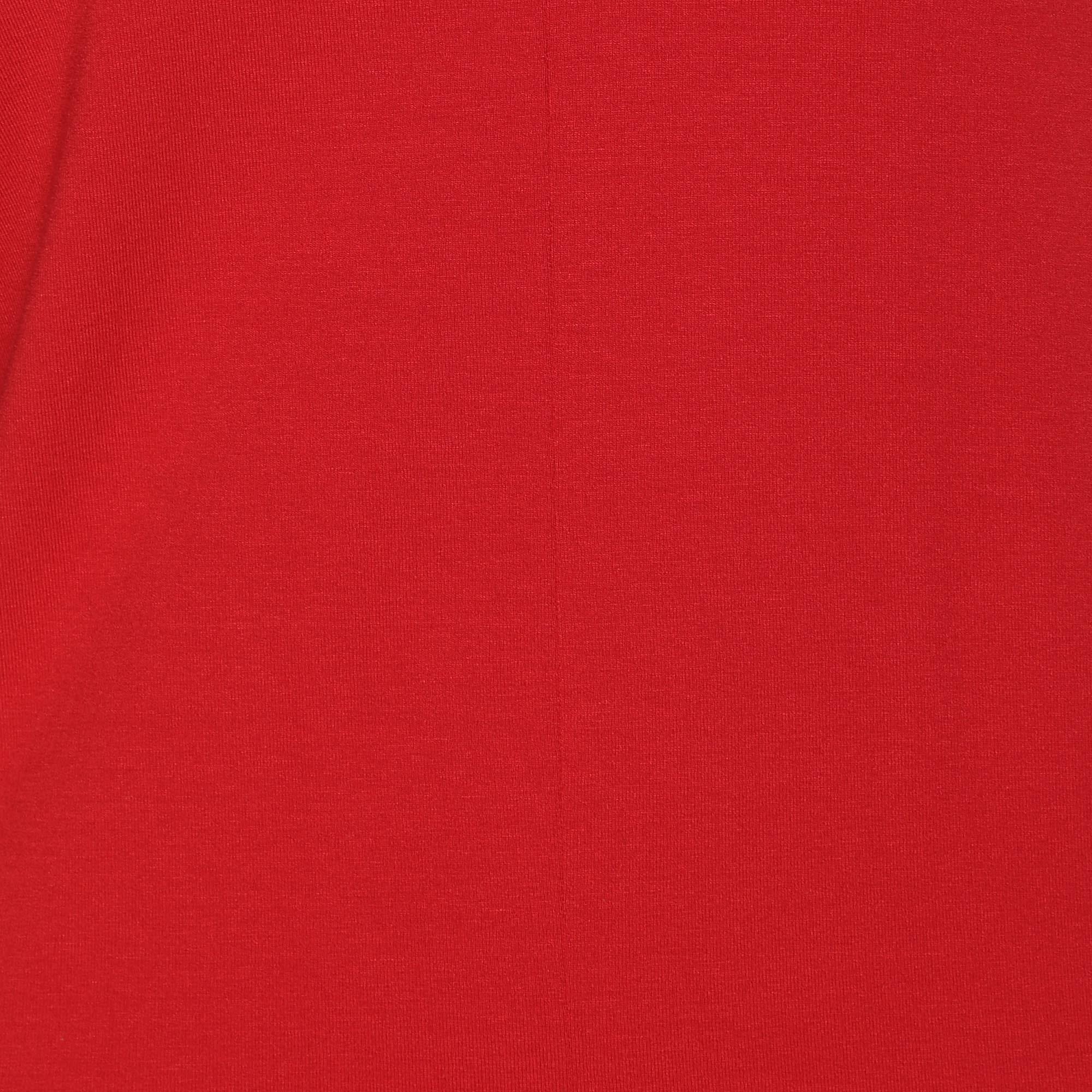 Marina Rinaldi Red Jersey V Neck Top