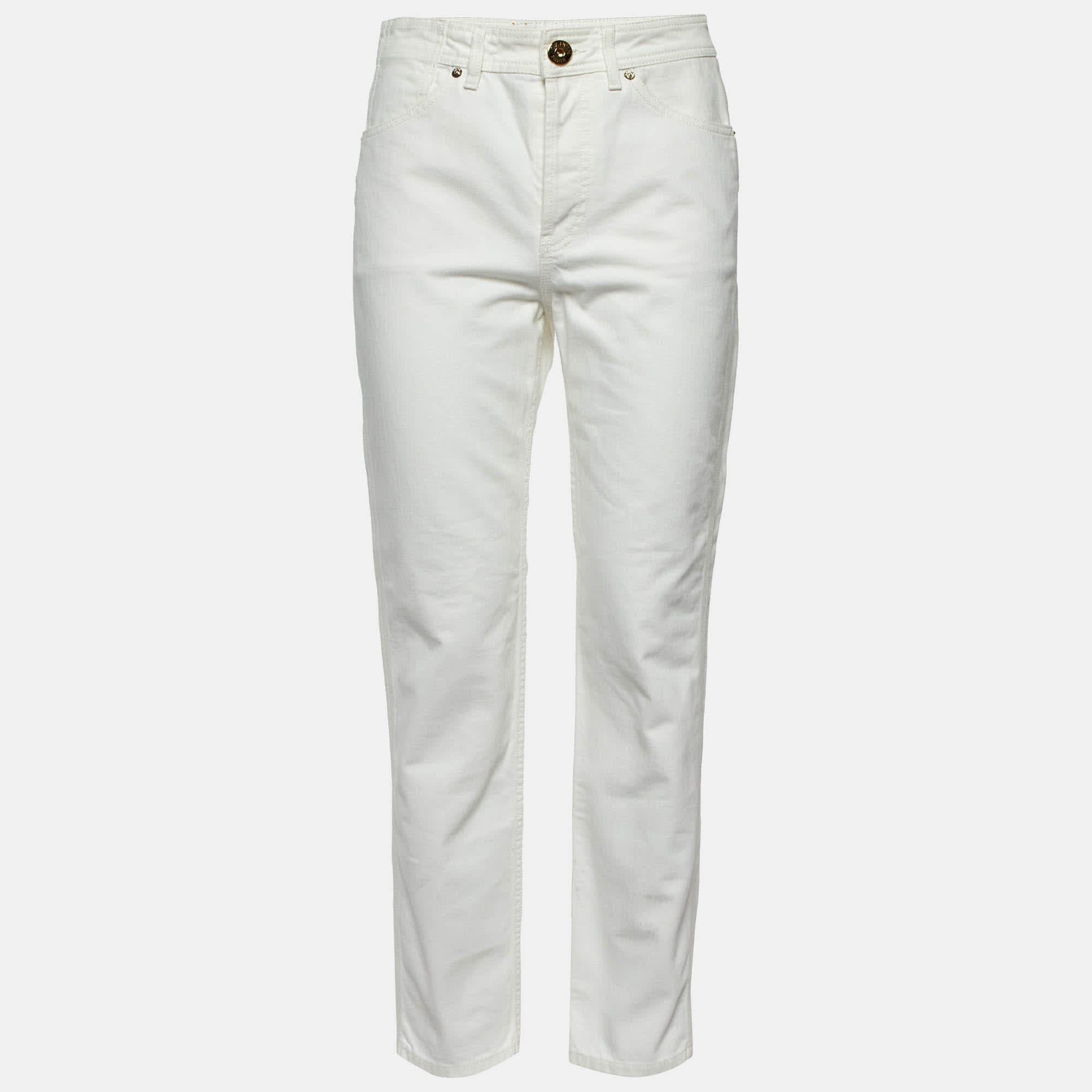 White Denim Jeans M Waist 28"