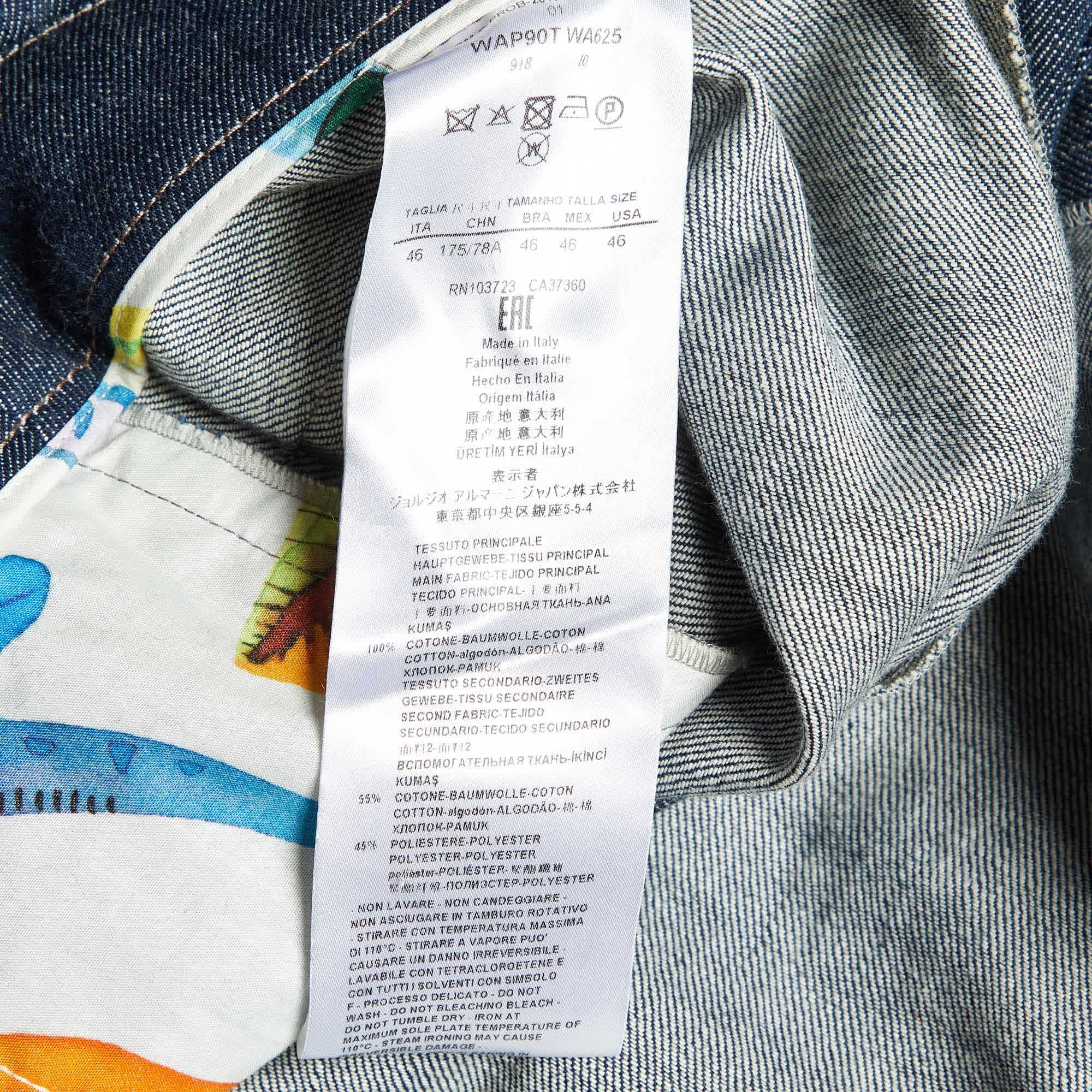 Blue Dark Blue Denim Straight Fit Jeans L/waist 34"