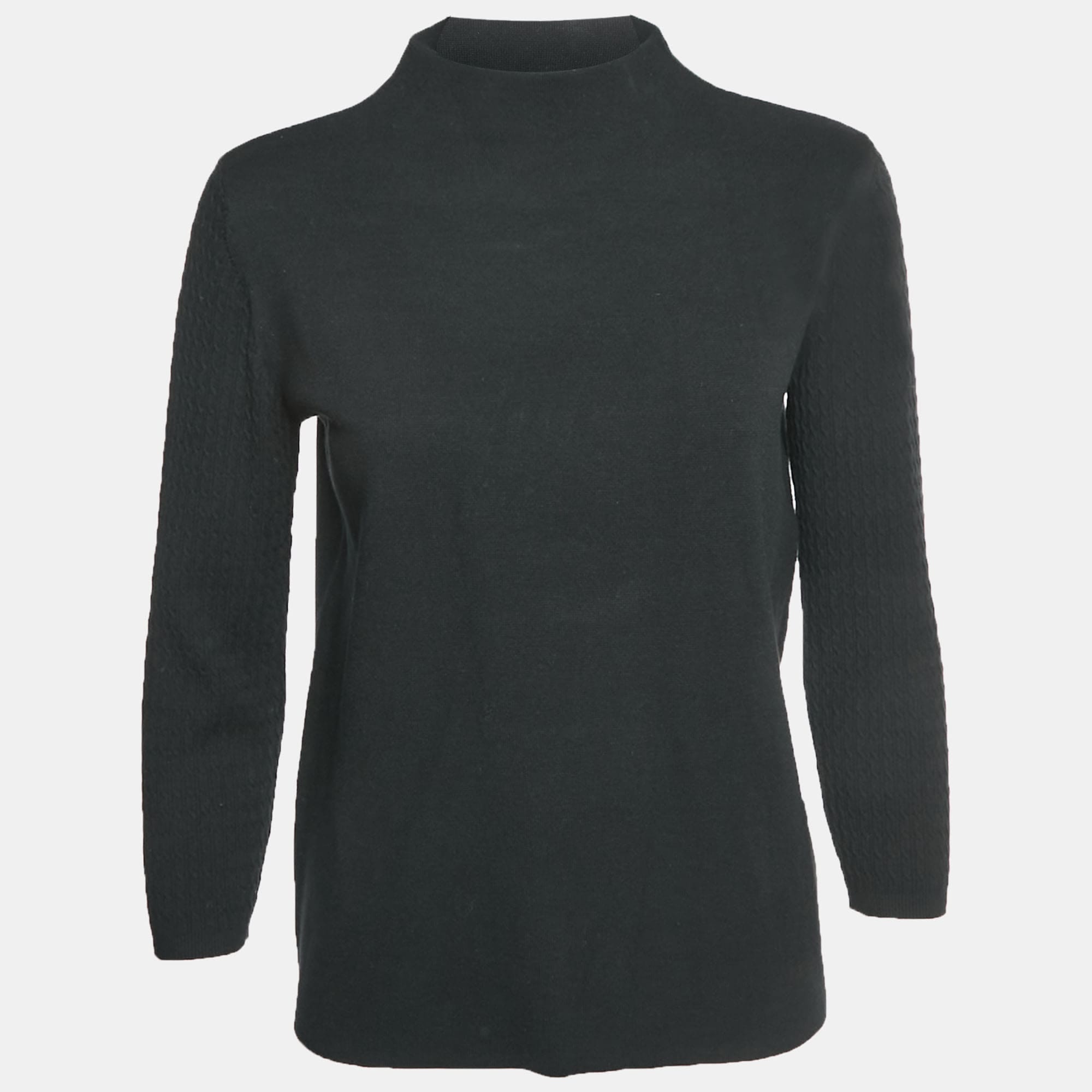Max Mara Studio Black Stretch Knit Sweatshirt