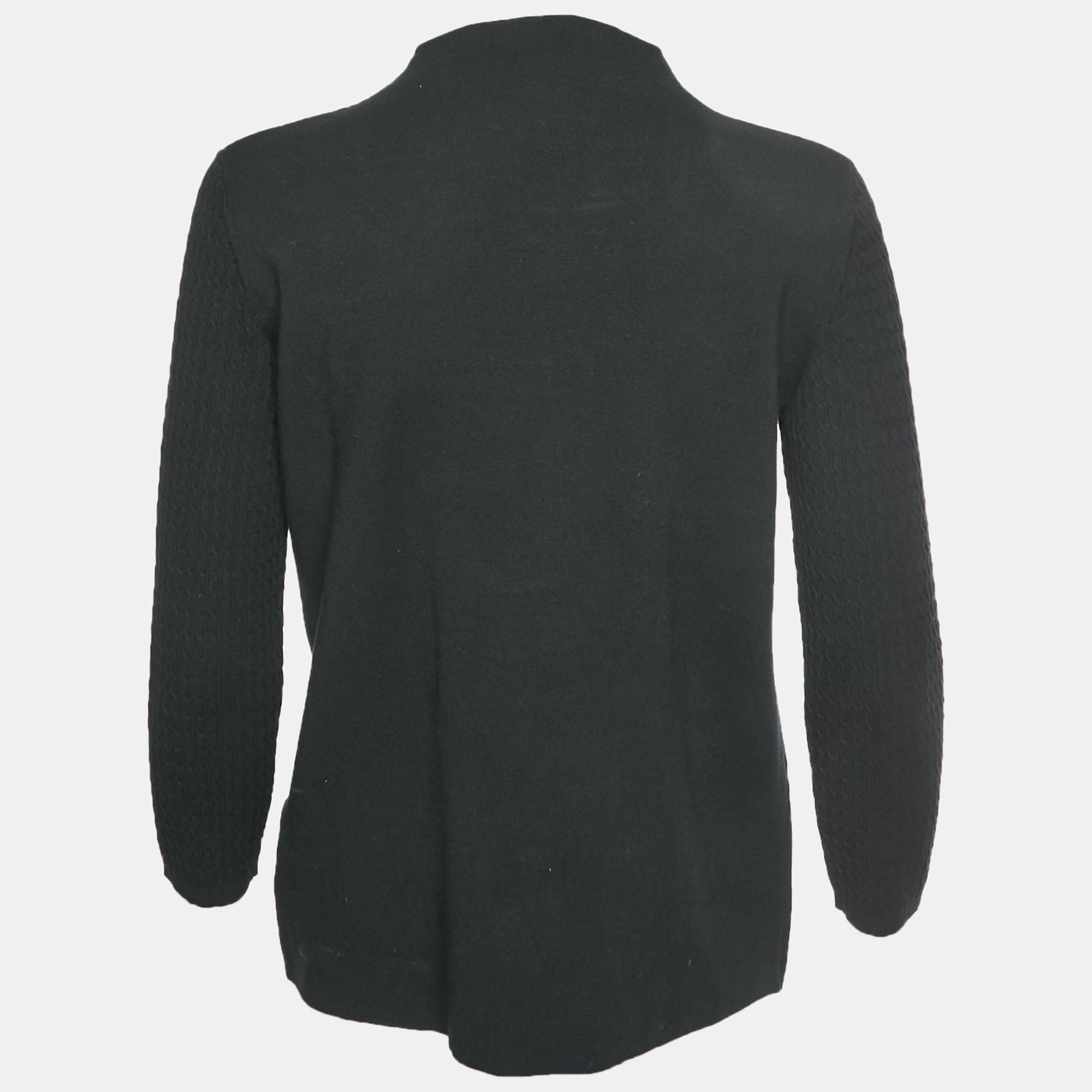 Max Mara Studio Black Stretch Knit Sweatshirt