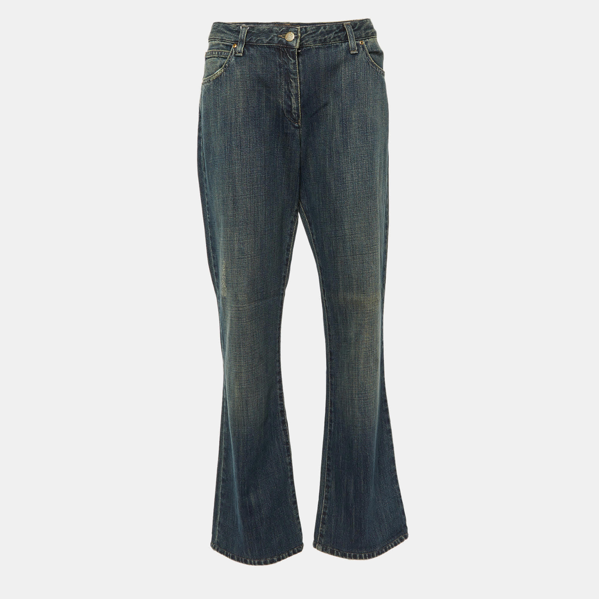 Blue Washed Denim Jeans L Waist 31"