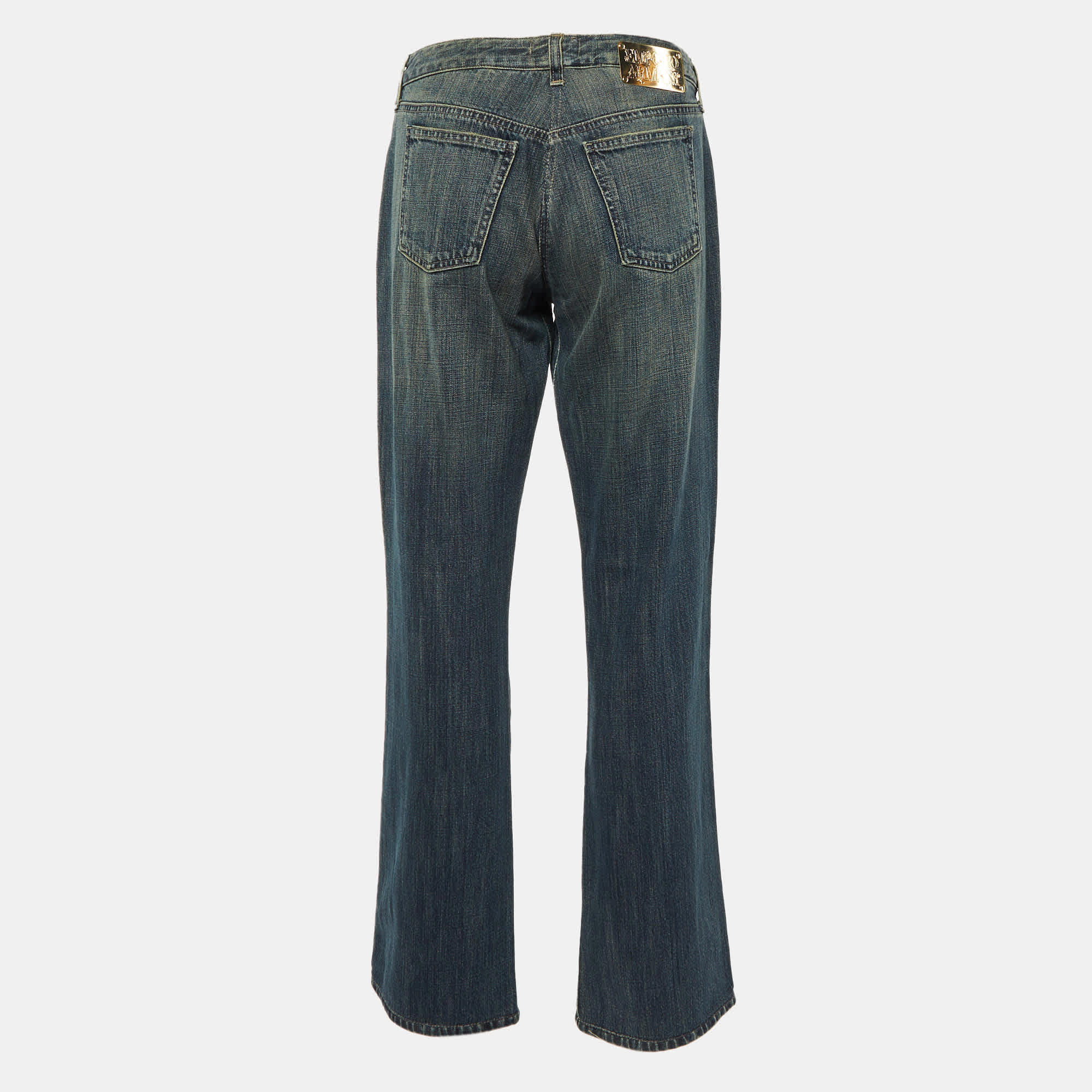 Blue Washed Denim Jeans L Waist 31"