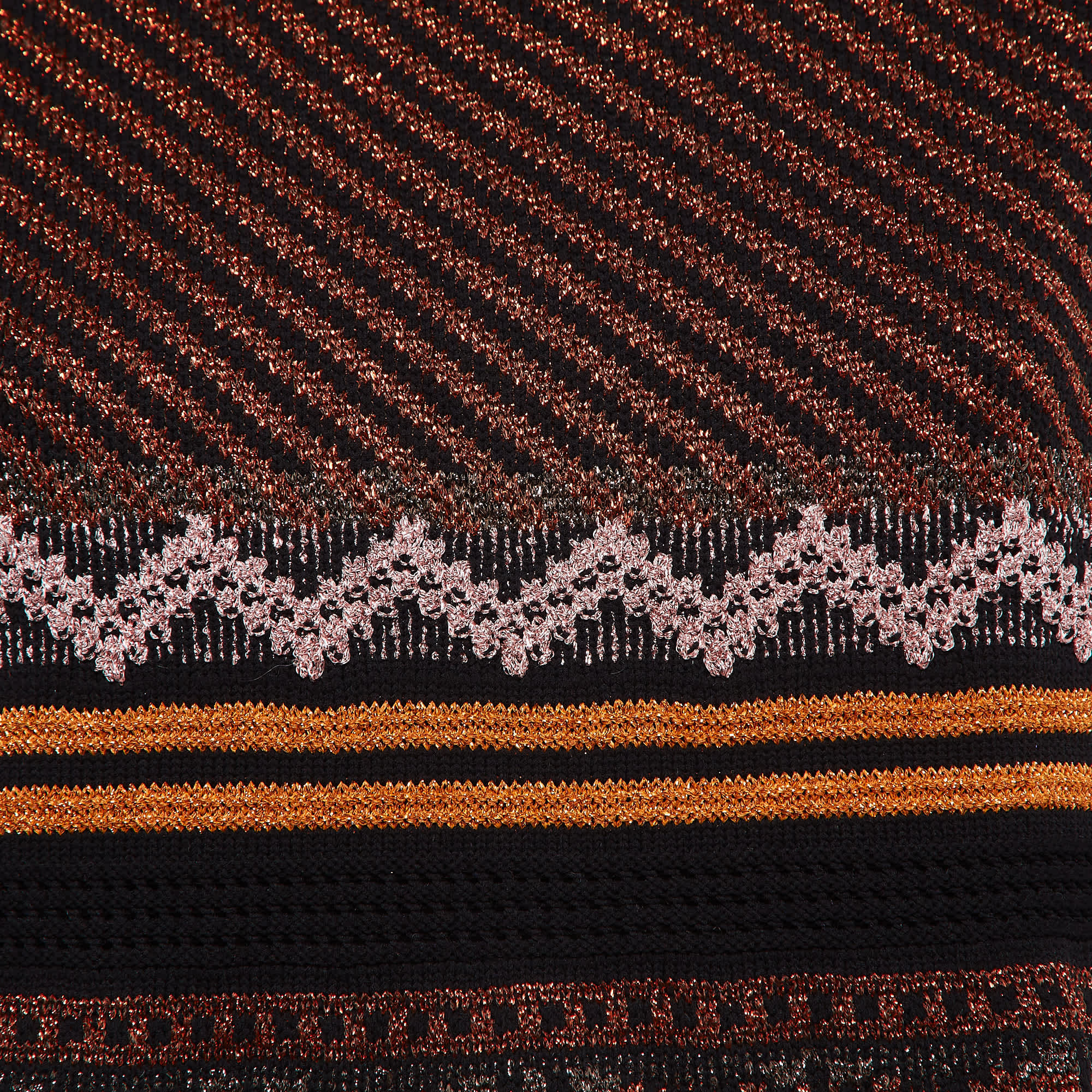 M Missoni Multicolor Patterned Lurex Knit Midi Dress