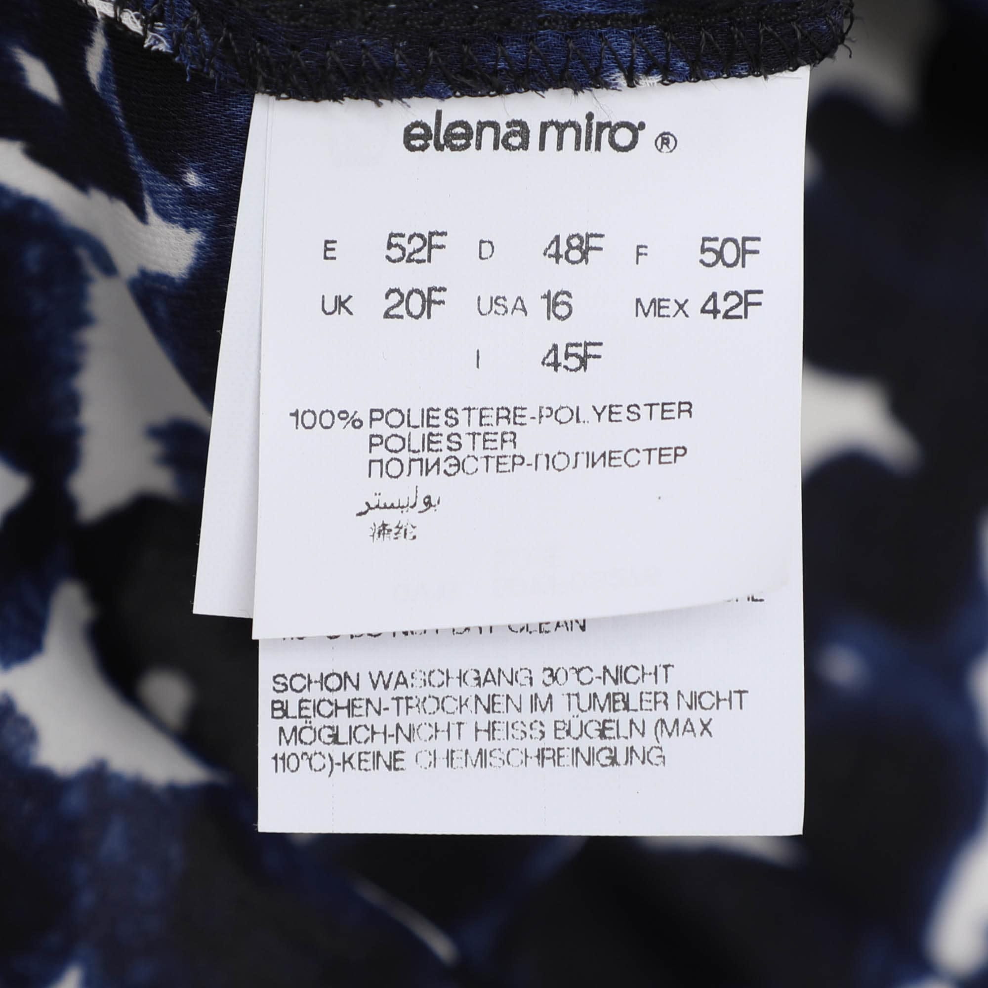 Elena Miro Blue Chiffon Georgette Print Long Sleeve Shirt