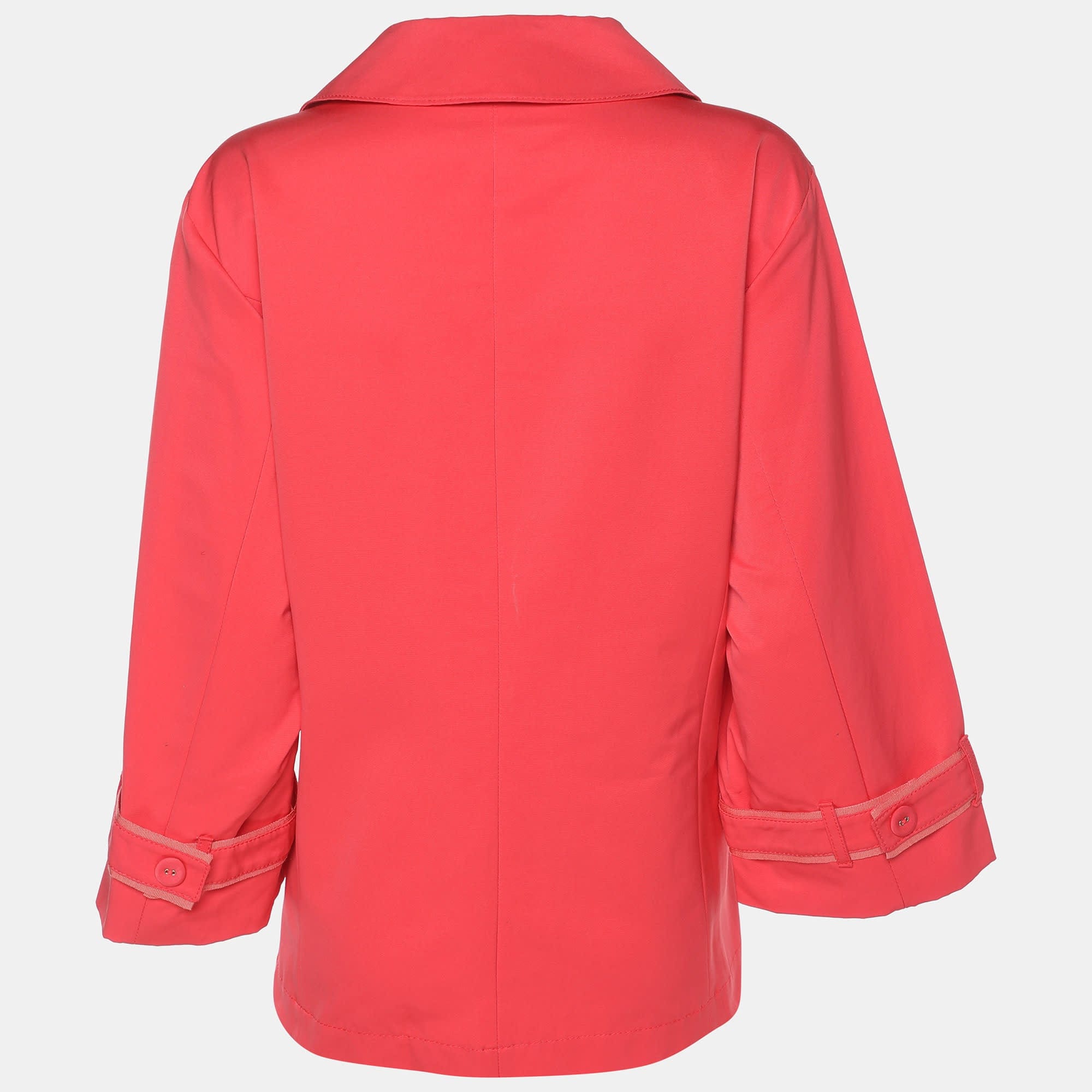 Marina Rinaldi Voyage By Marina Rinaldi Coral Red Gabardine Rain Coat