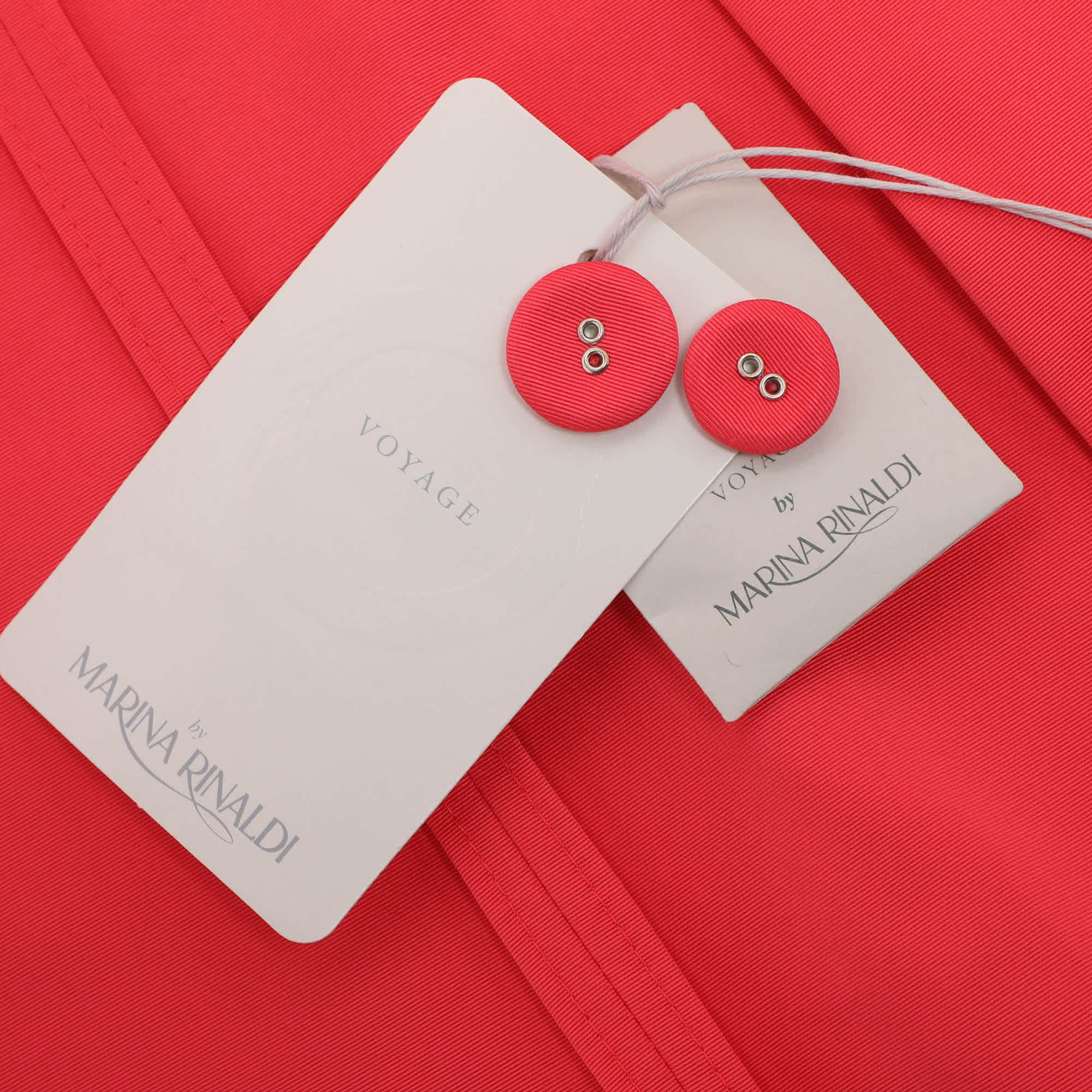 Marina Rinaldi Voyage By Marina Rinaldi Coral Red Gabardine Rain Coat