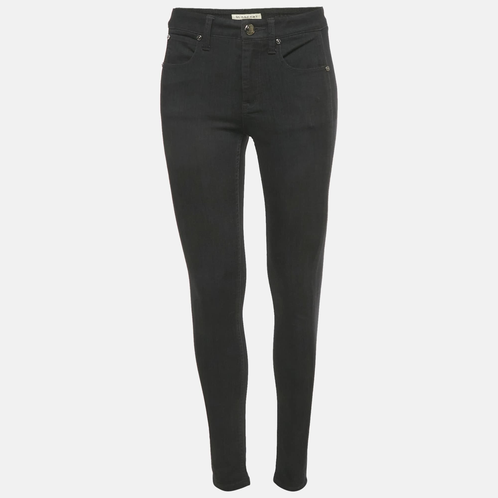SKIN London Black Denim Panel Detail Skin Fit Smirdan Jeans M Waist 29"