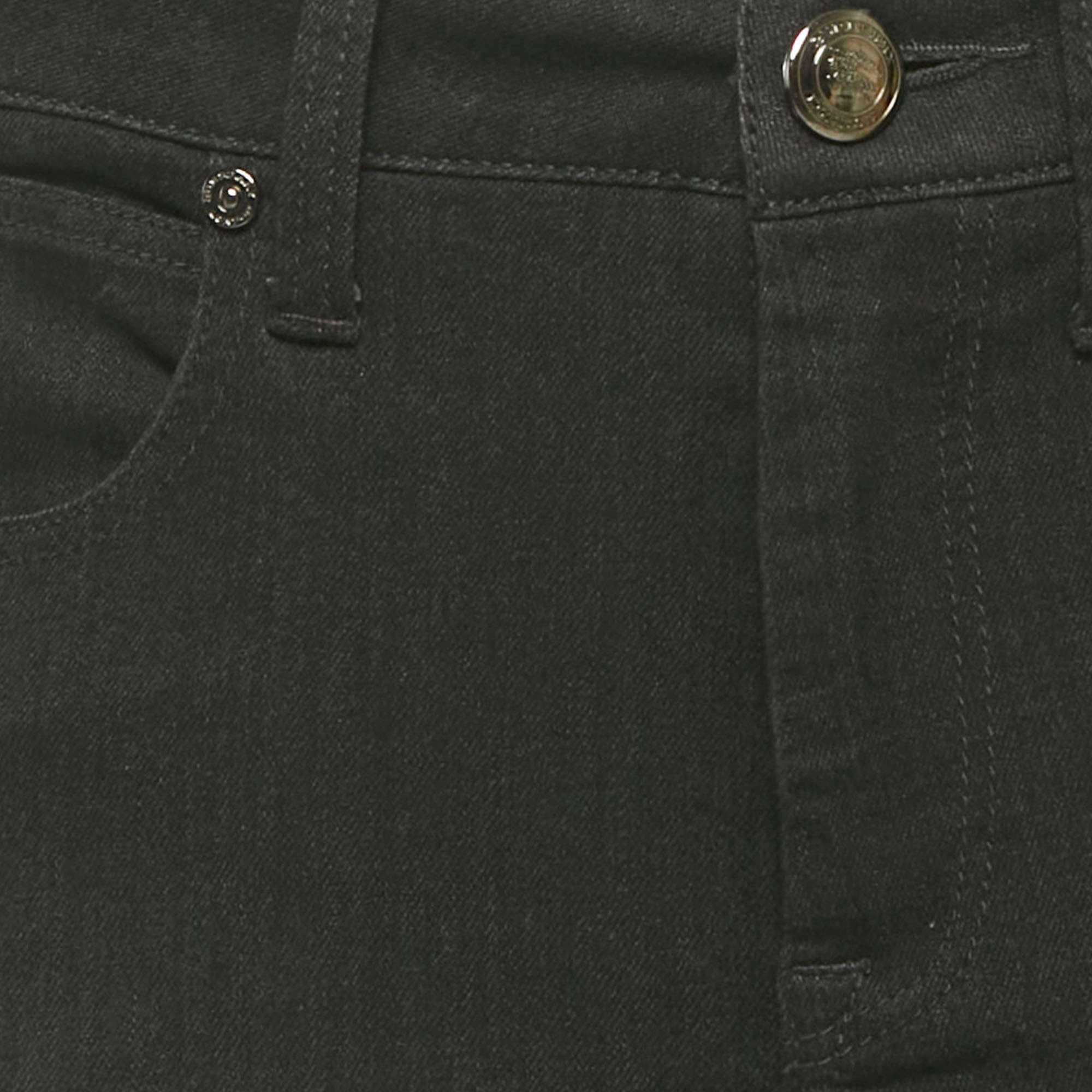 SKIN London Black Denim Panel Detail Skin Fit Smirdan Jeans M Waist 29"