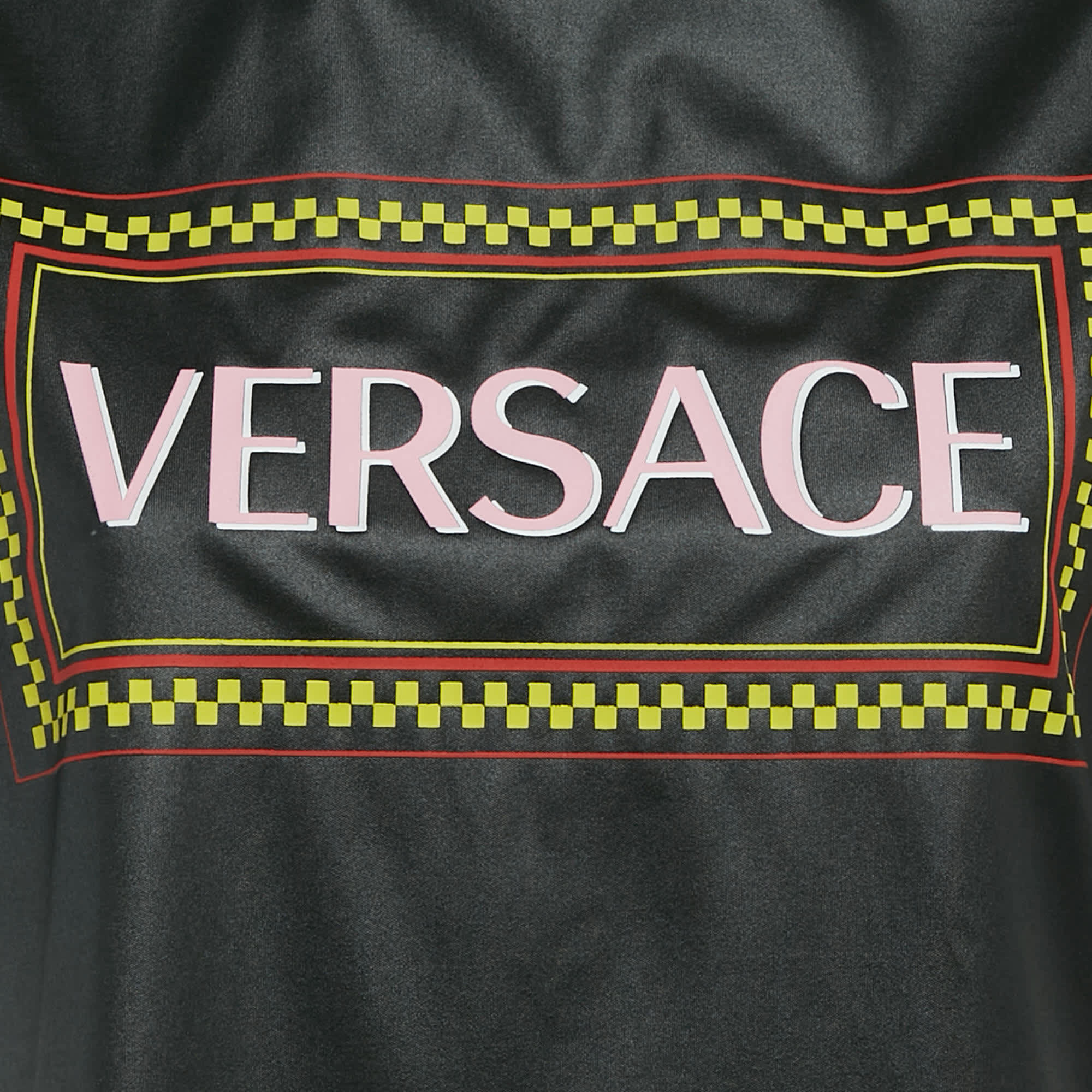 Gianni Versace Black Graphic Logo Detail Jersey T - Shirt