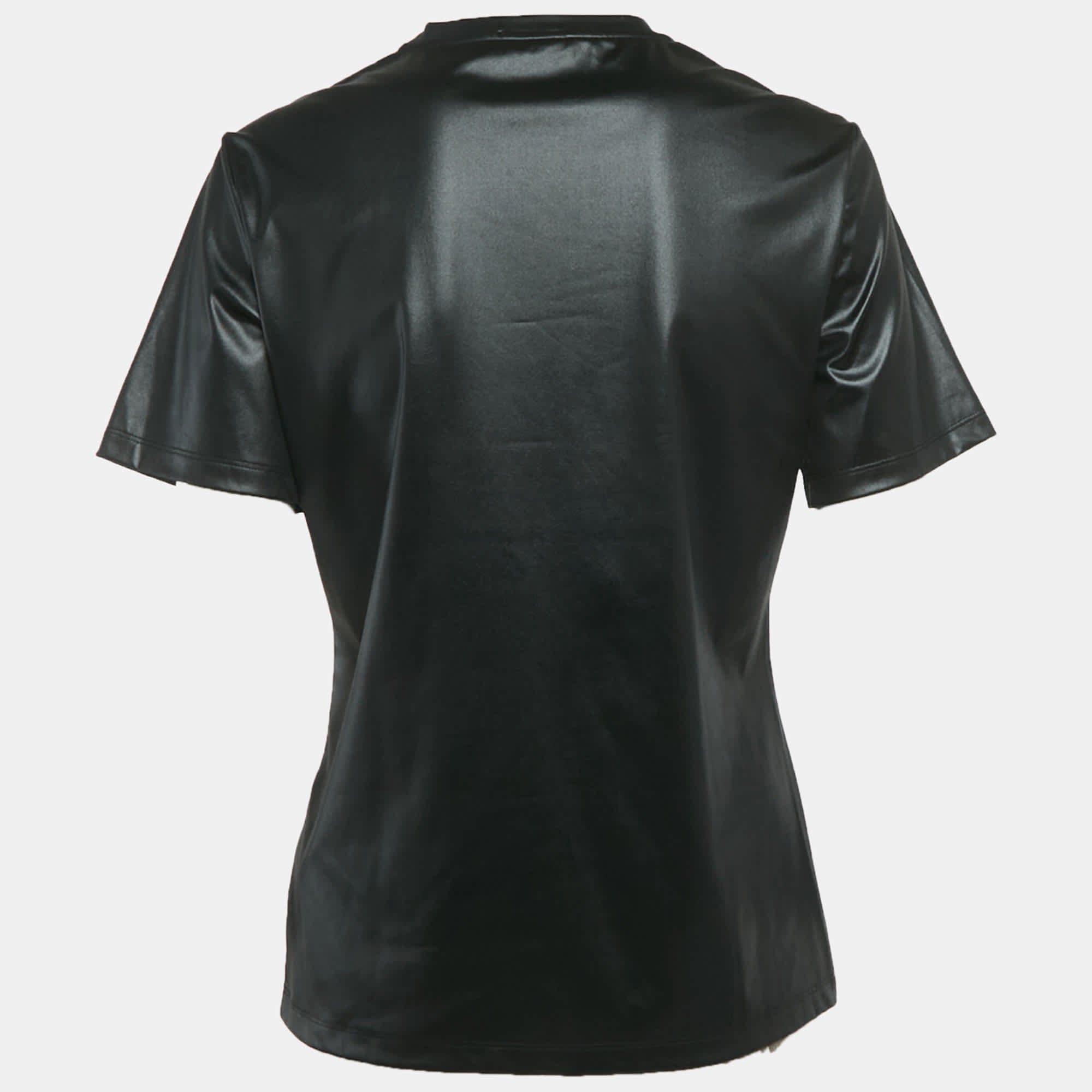 Gianni Versace Black Graphic Logo Detail Jersey T - Shirt