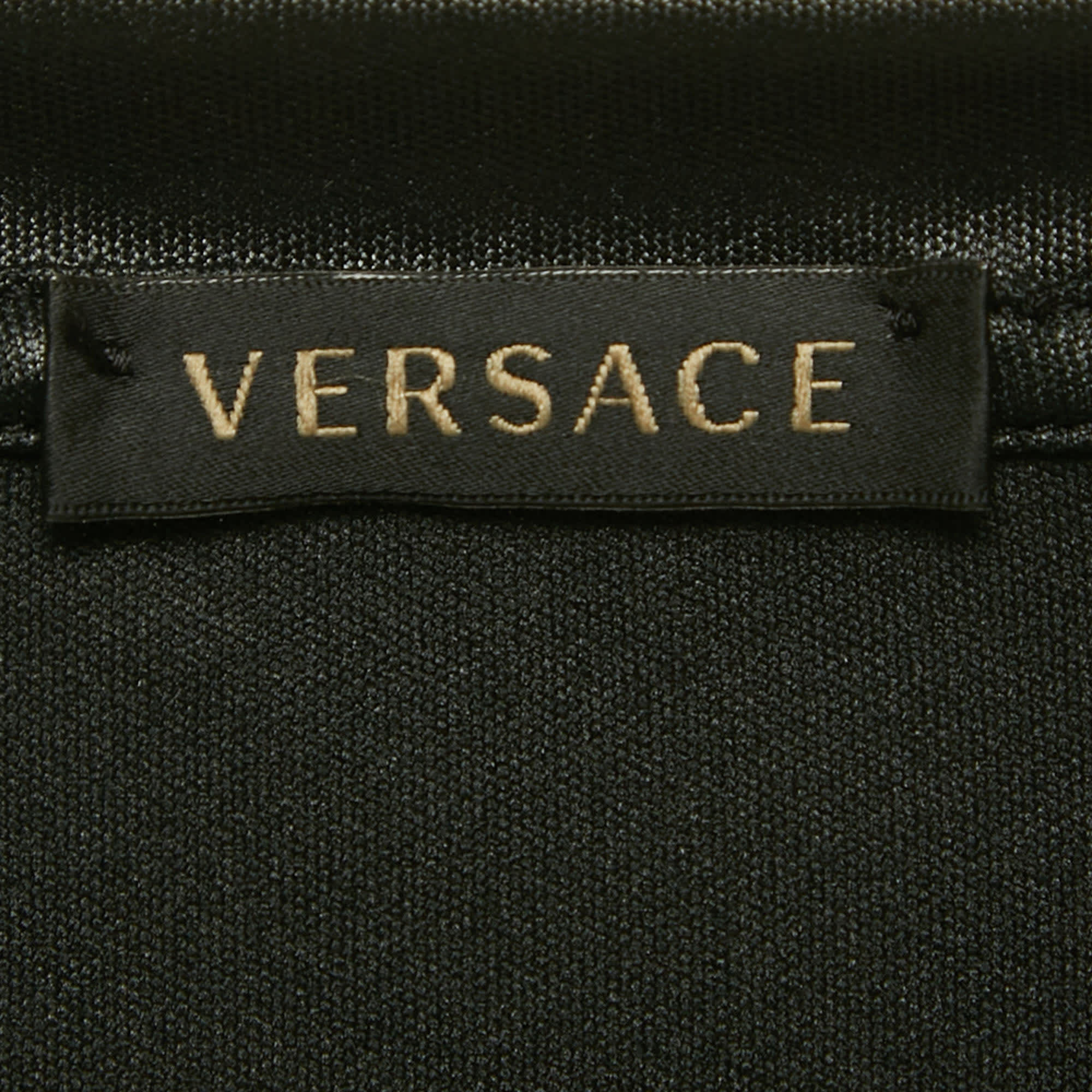 Gianni Versace Black Graphic Logo Detail Jersey T - Shirt