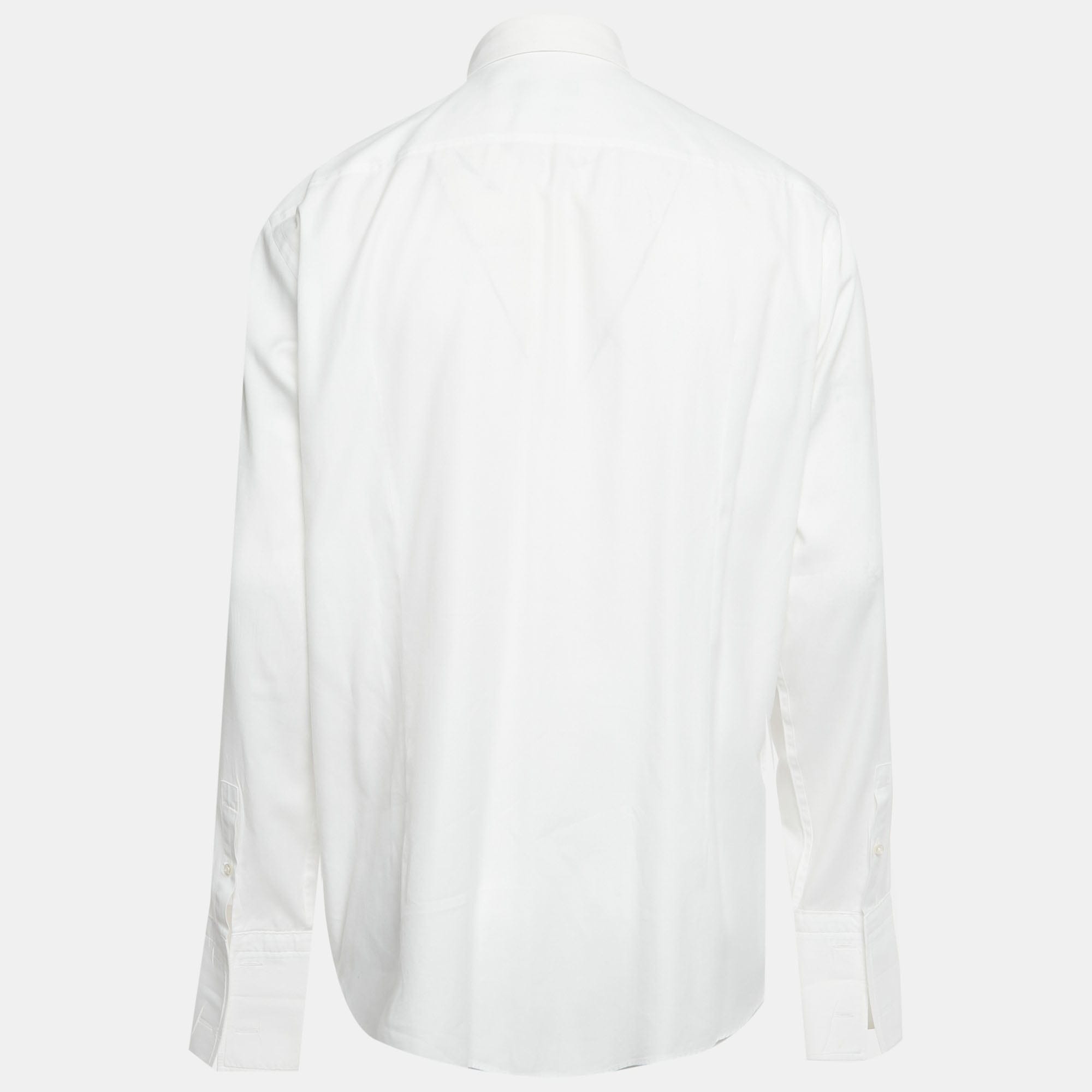 White Cotton Slim Fit Jaiden Shirt Xl