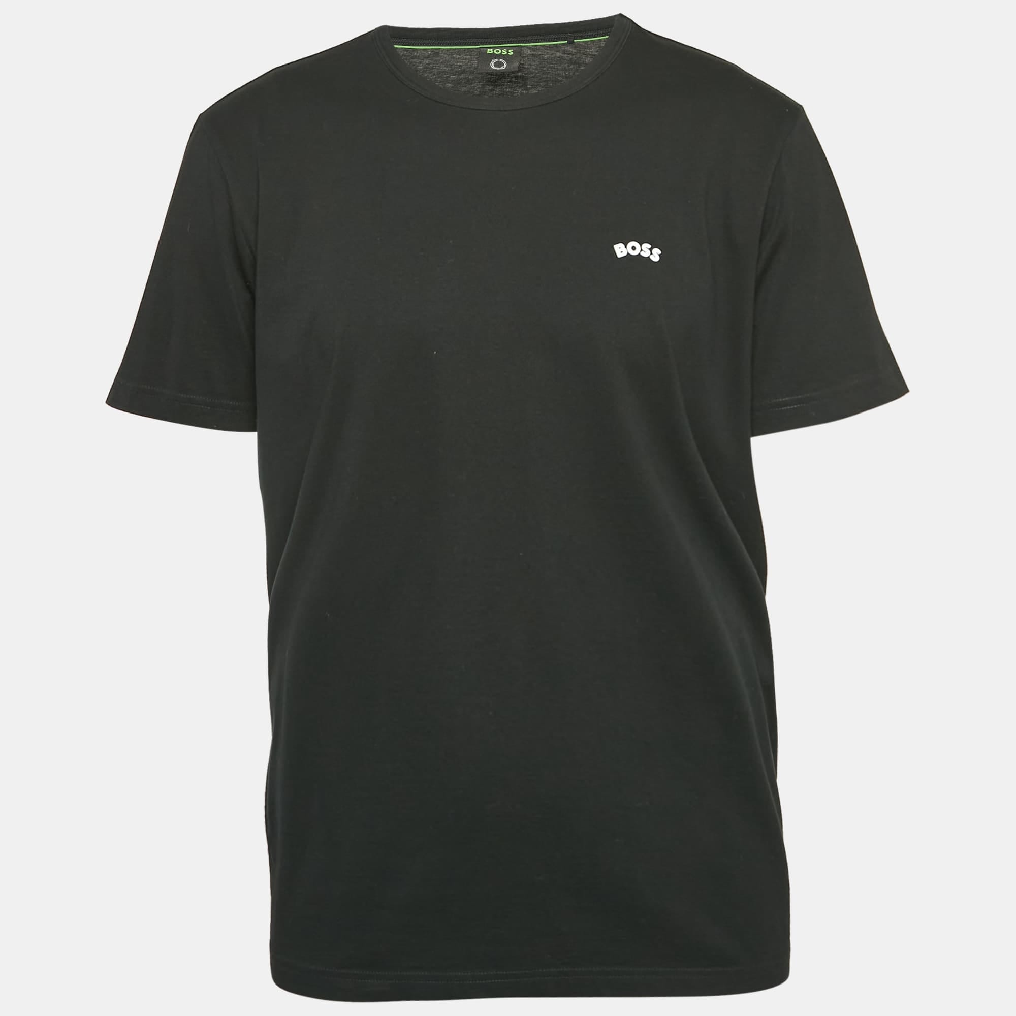 Logo Black Logo Print Jersey Crew Neck T - Shirt Xl