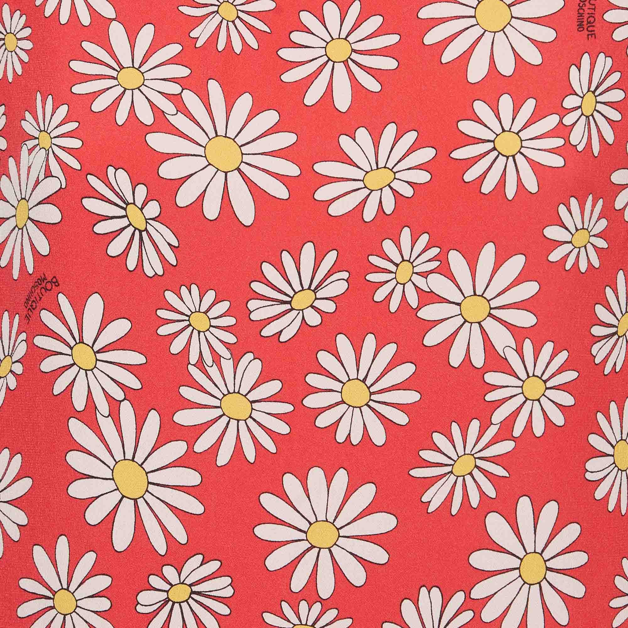 Boutique Moschino Pink Daisy Print Georgette Mini Dress