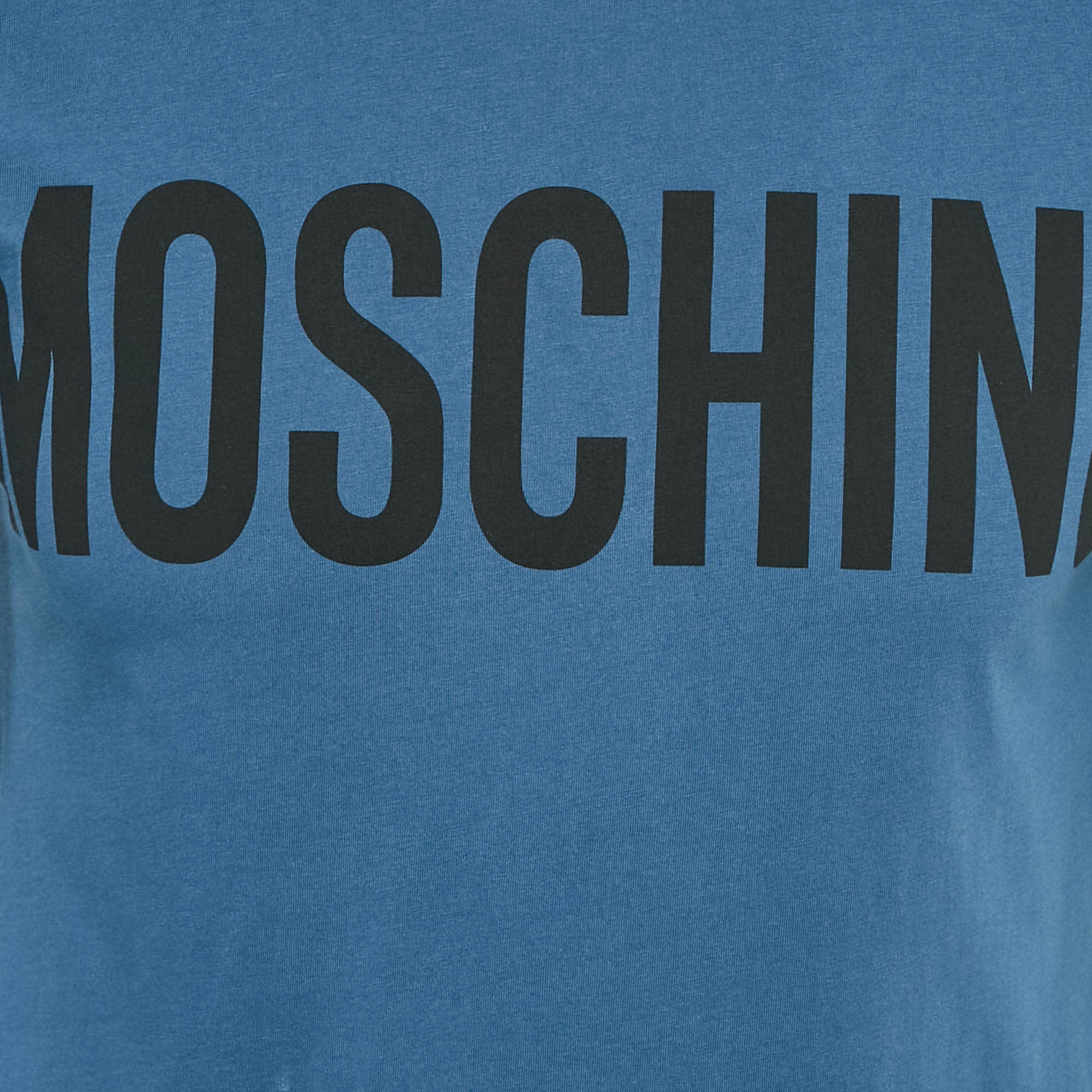 Couture Blue Logo Print Cotton Crew Neck T - Shirt Xs