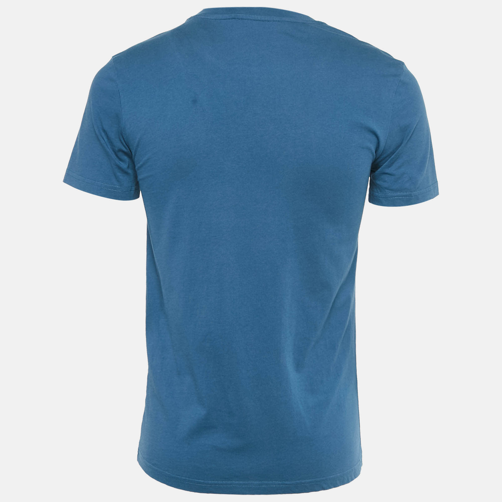 Couture Blue Logo Print Cotton Crew Neck T - Shirt Xs