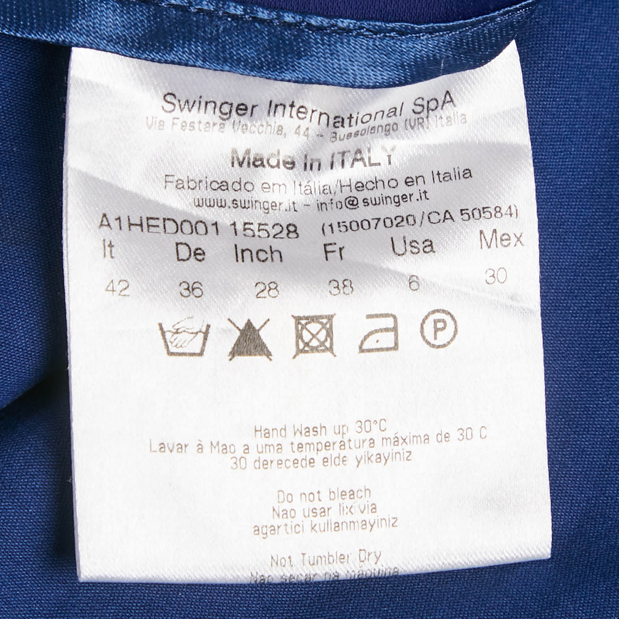 Blue Jeans Blue Stretch Cotton Skinny Pants