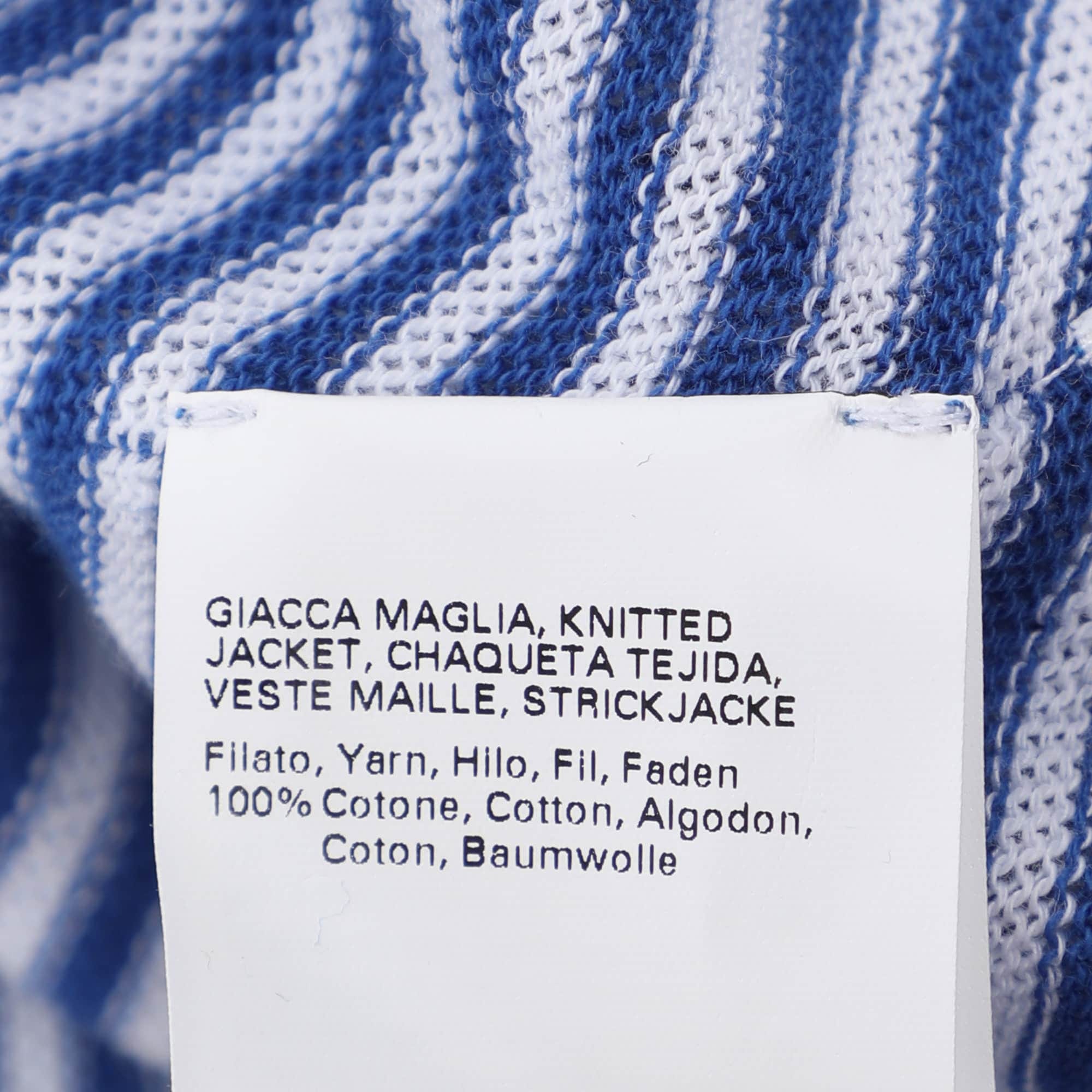 Marina Rinaldi Blue Stripe Stretch Knit Cardigan