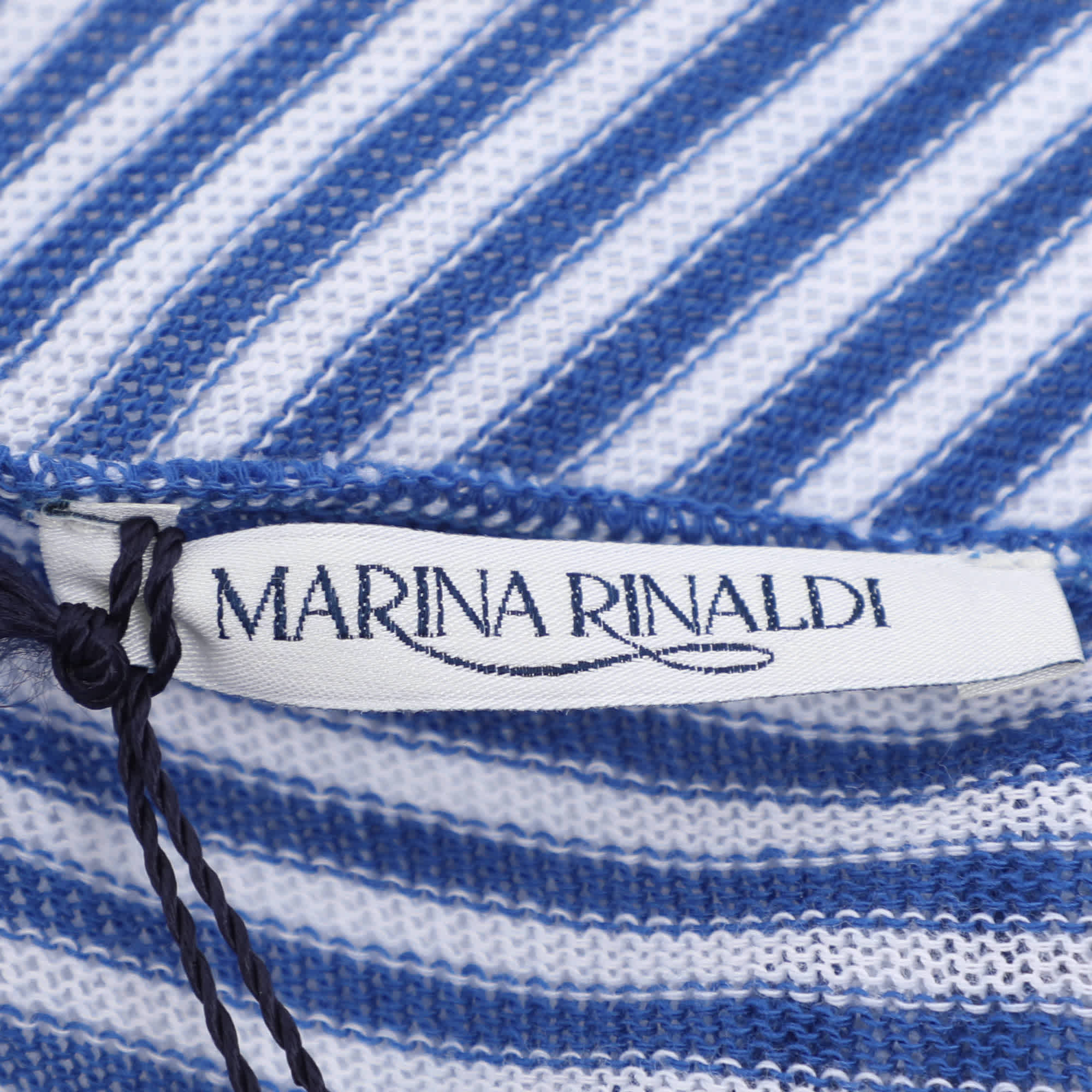 Marina Rinaldi Blue Stripe Stretch Knit Cardigan