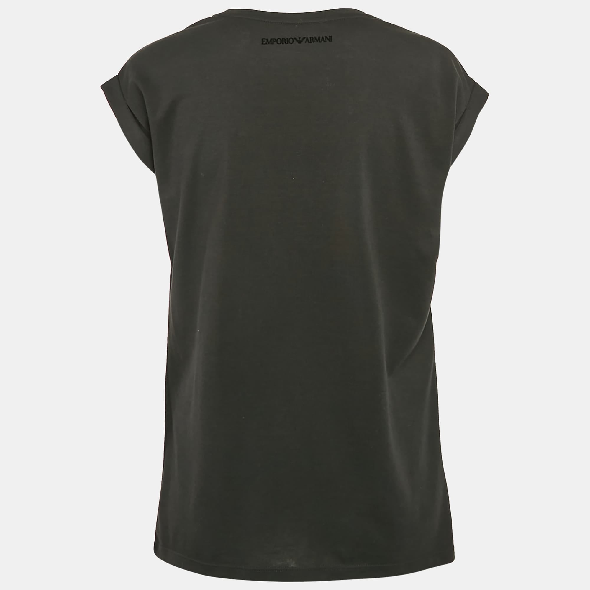 And Black Teddy And Rhinestone Embellished Jersey T - Shirt