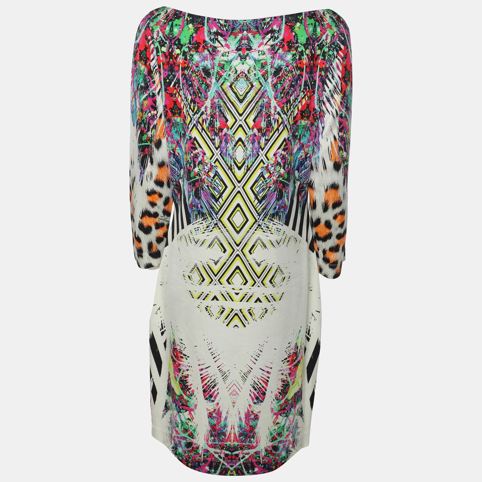 BLEND Multicolor Viscose Blend Midi Dress Xl