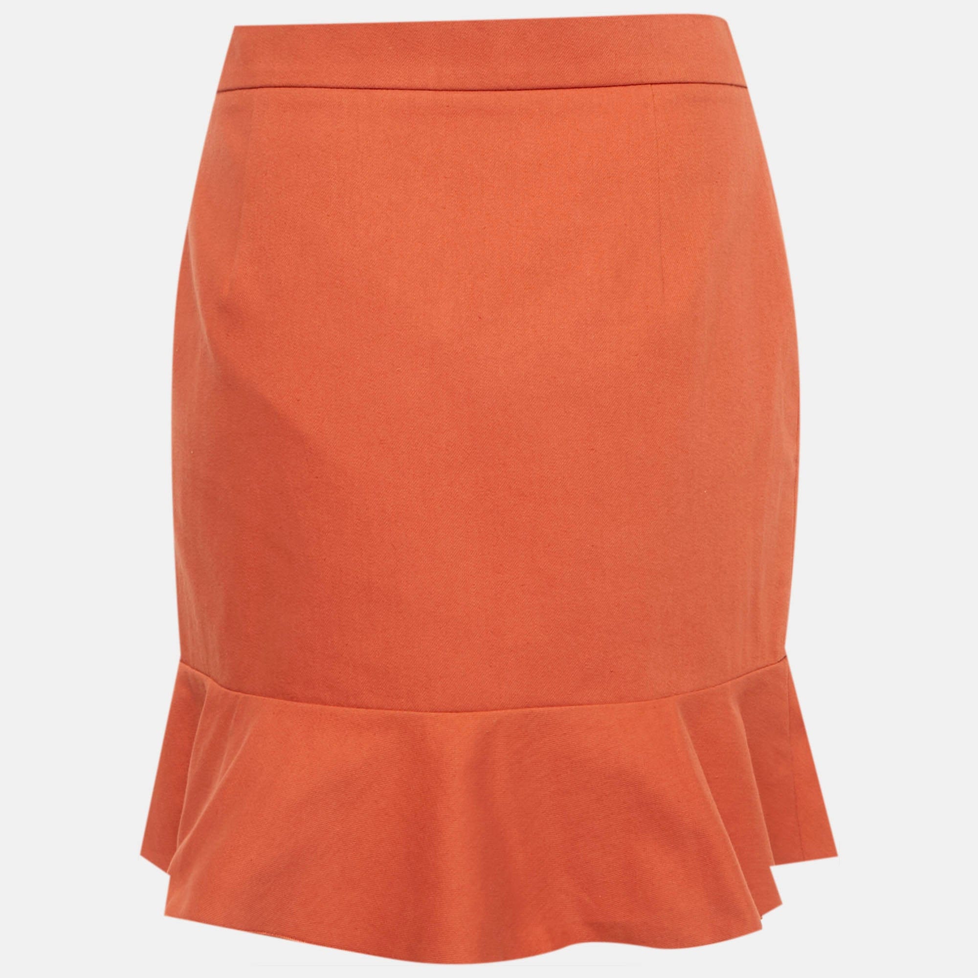 M Missoni Brown Cotton Ruffled Mini Skirt