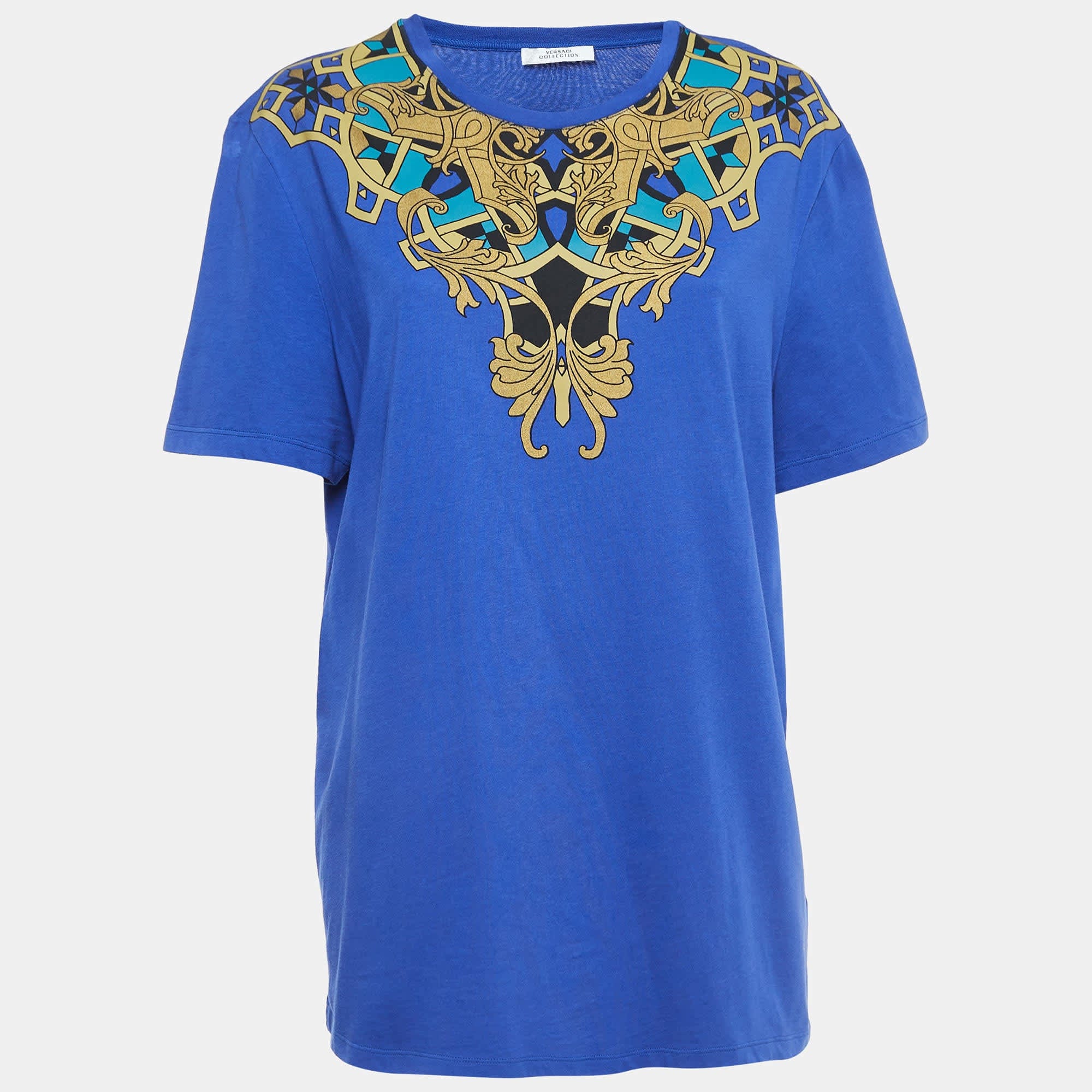 Blue Collection Blue Printed Cotton T - Shirt