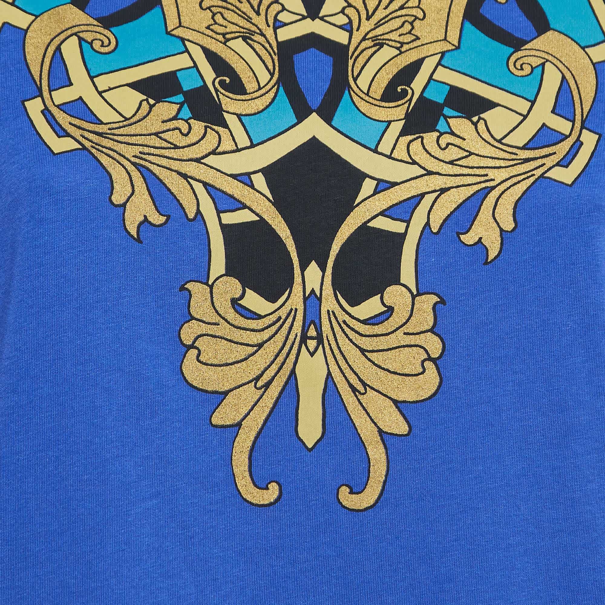 Blue Collection Blue Printed Cotton T - Shirt