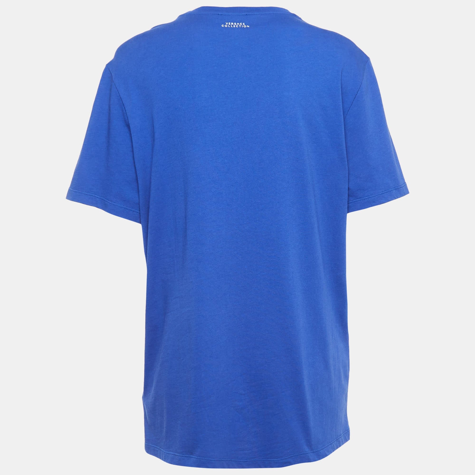 Blue Collection Blue Printed Cotton T - Shirt