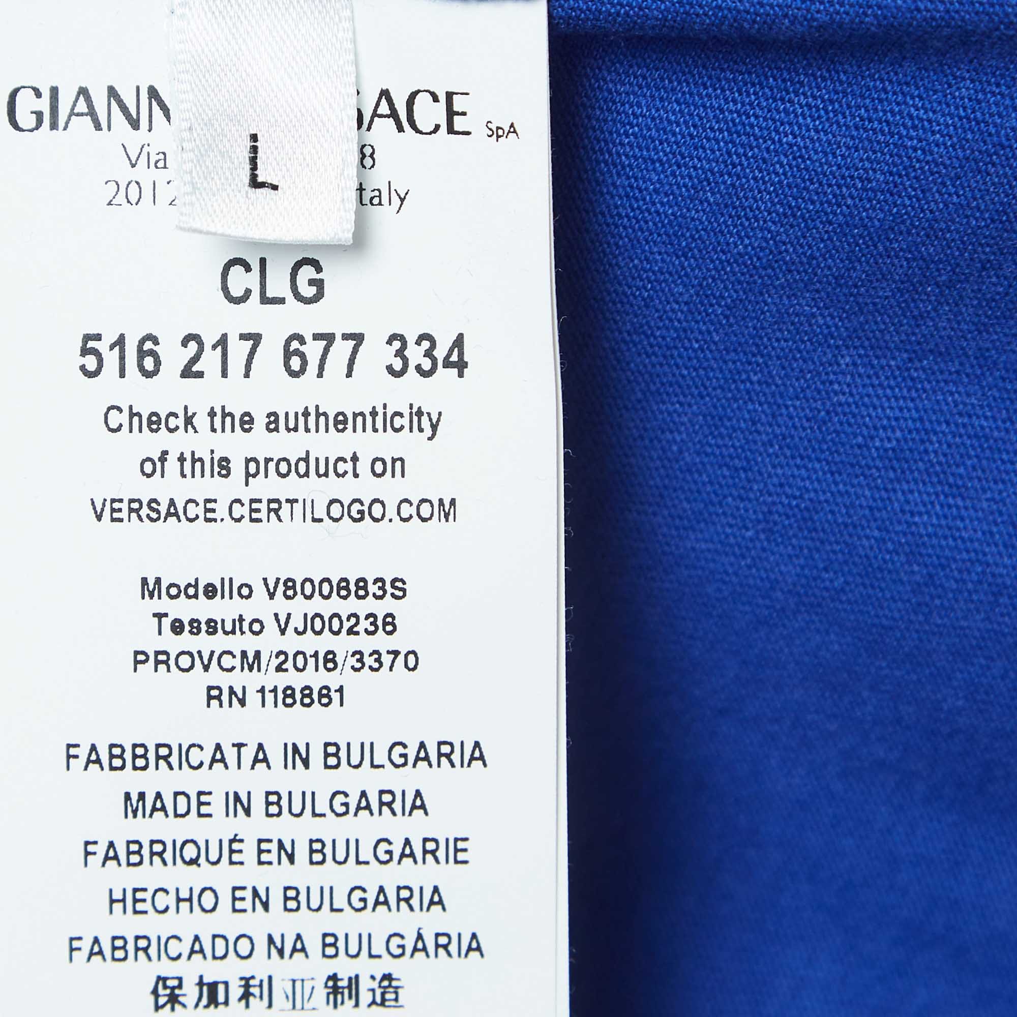 Blue Collection Blue Printed Cotton T - Shirt