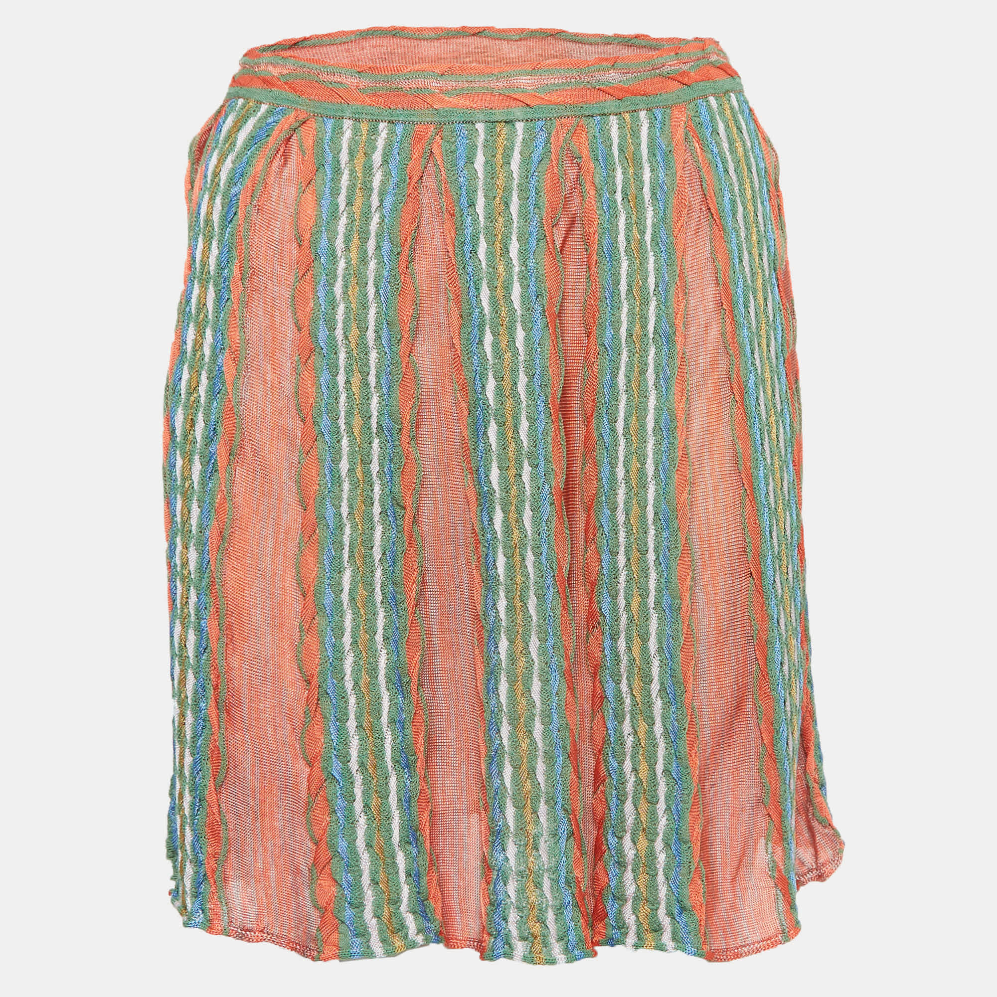 M Missoni Multicolor Striped Knit Mini Skirt