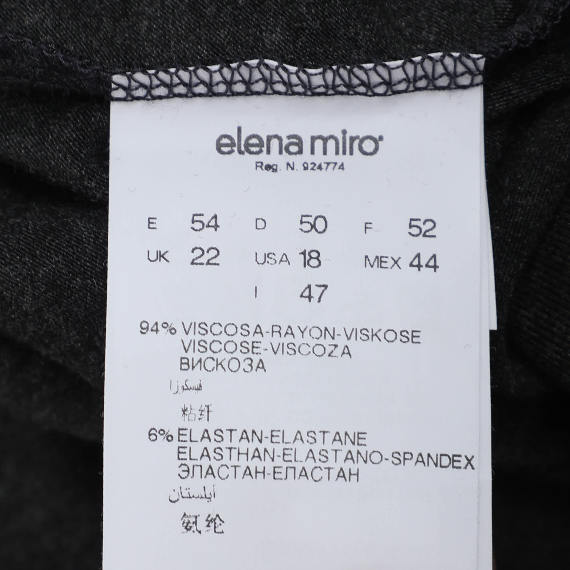 Elena Miro Dark Grey Jersey Embellished V Neck Top