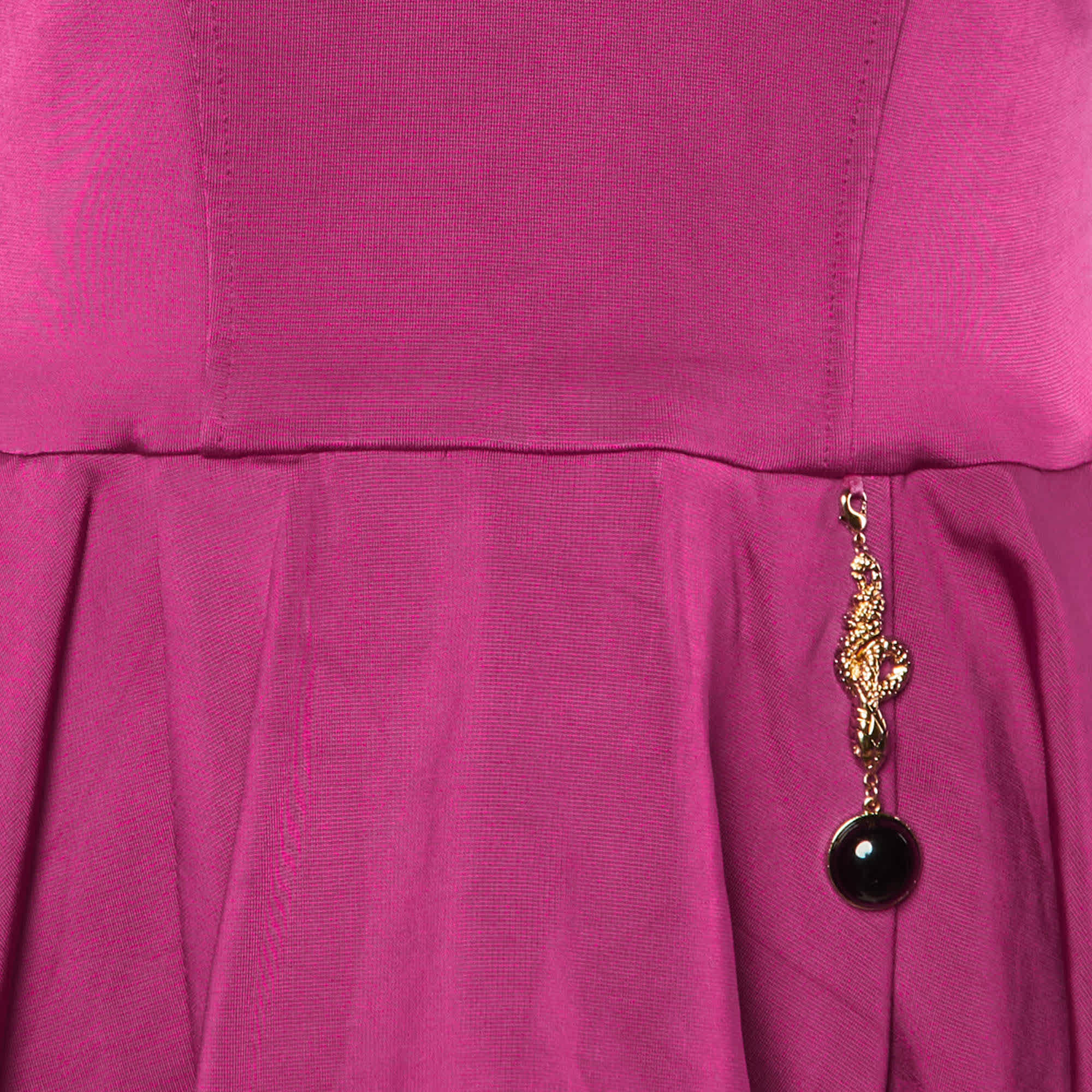 Magenta Pink Jersey Peplum Hem Top
