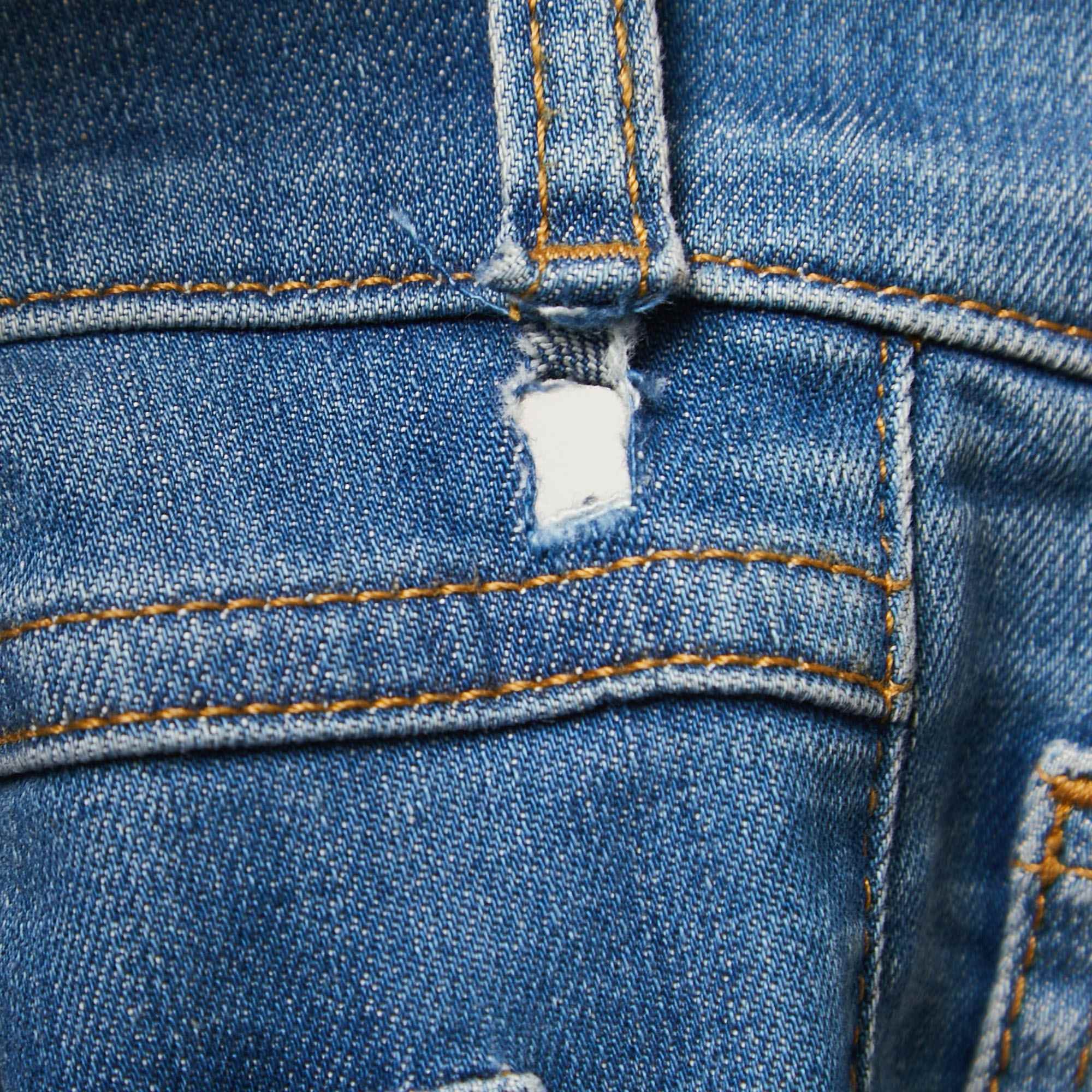 Blue Jeans Blue Washed Denim Skinny Jeans S Waist 28"