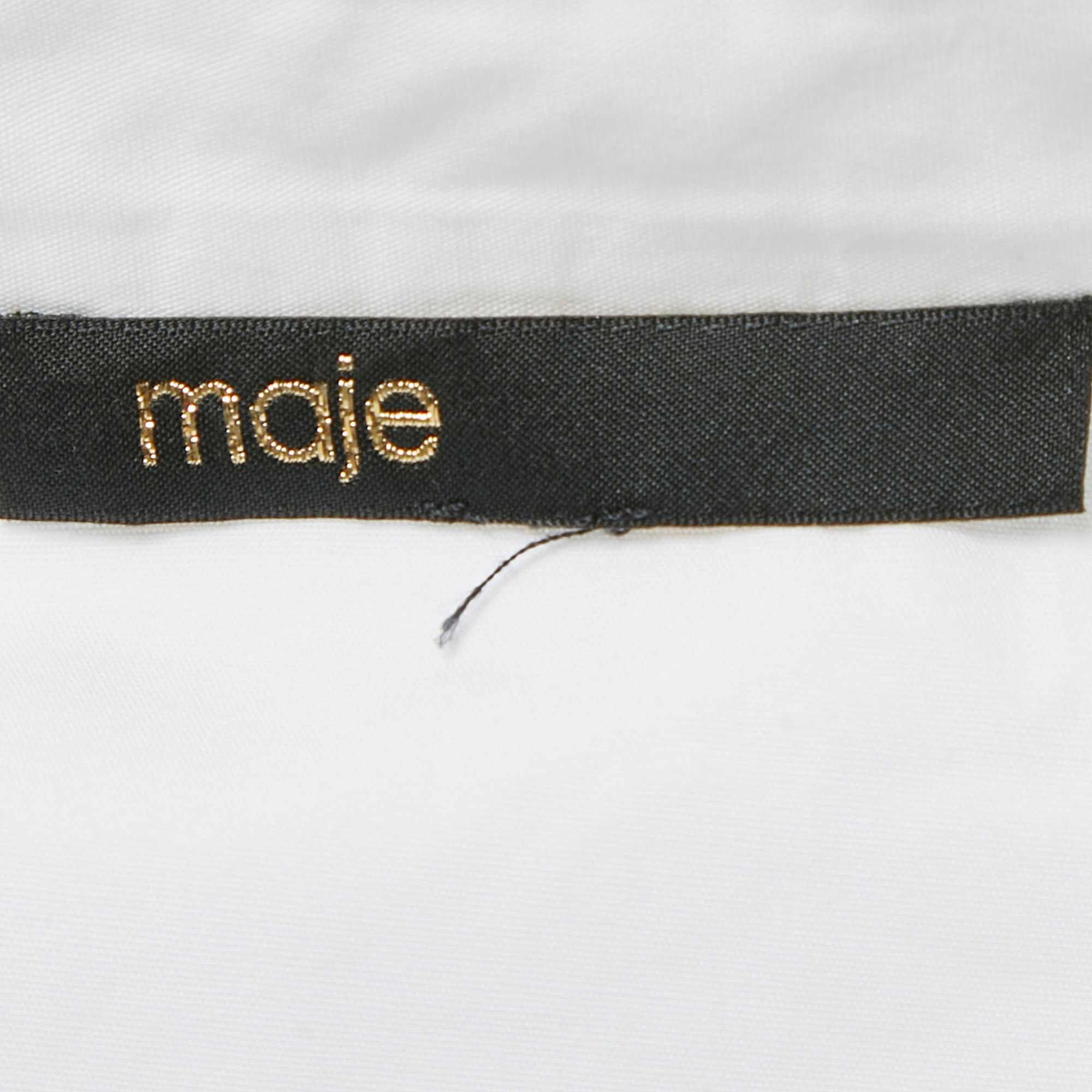 WHITE* Maje White Cotton Puff Sleeve Shirt