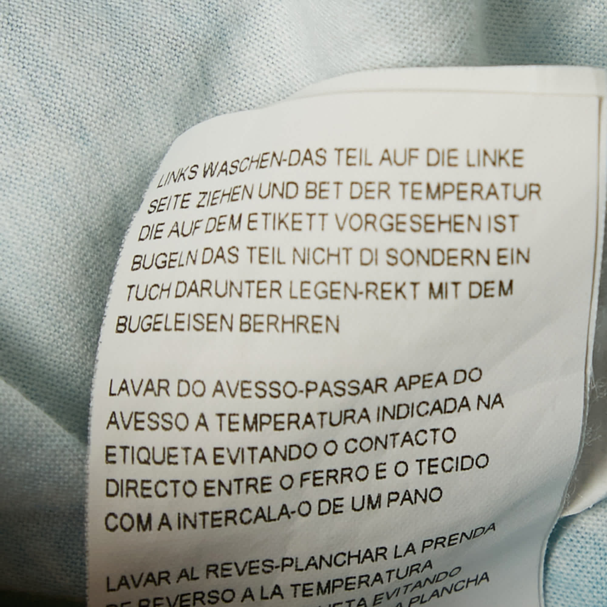 Blue Printed Cotton T - Shirt Xl