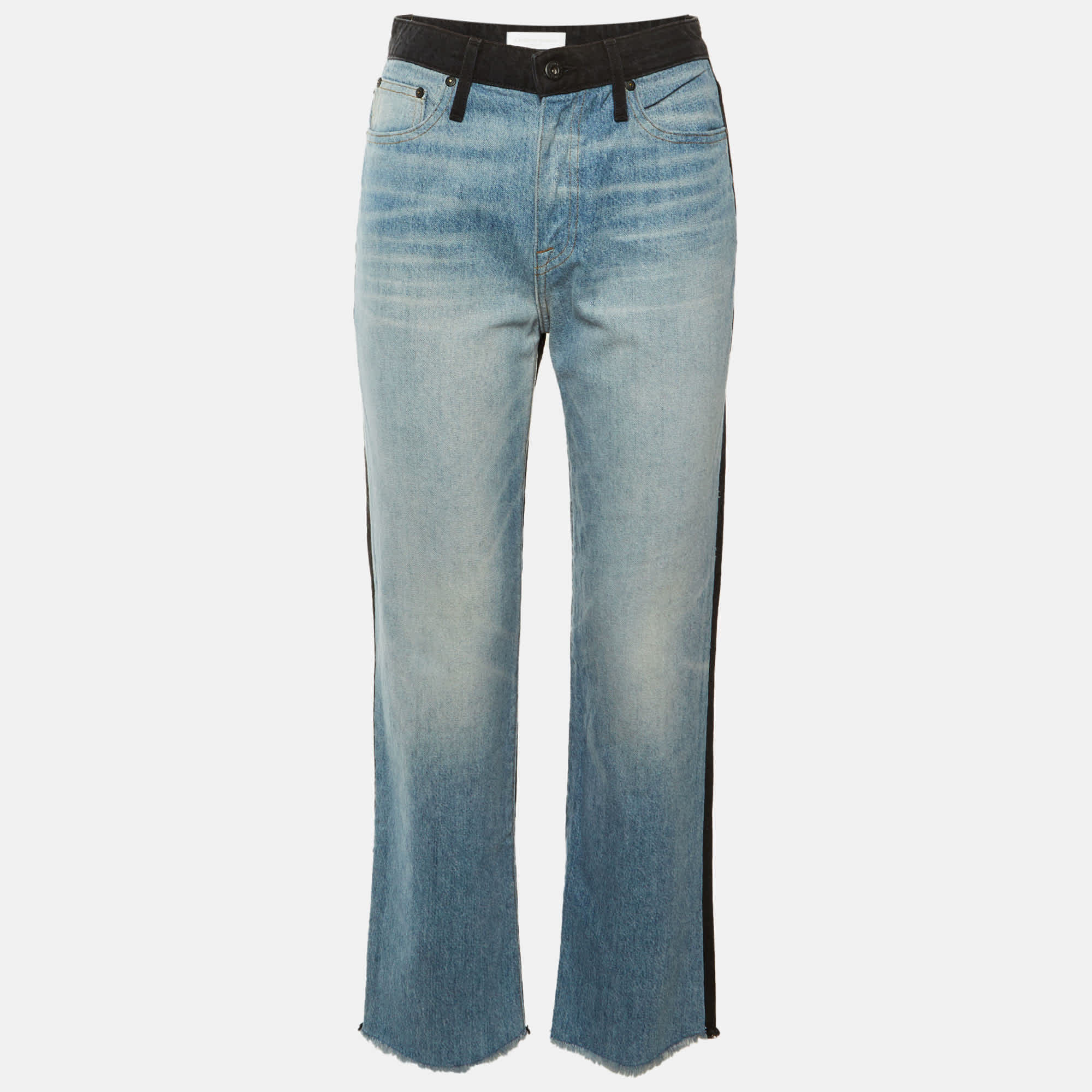 Jonathan Simkhai Blue Two Tone Denim Eliot Boyfriend Jeans