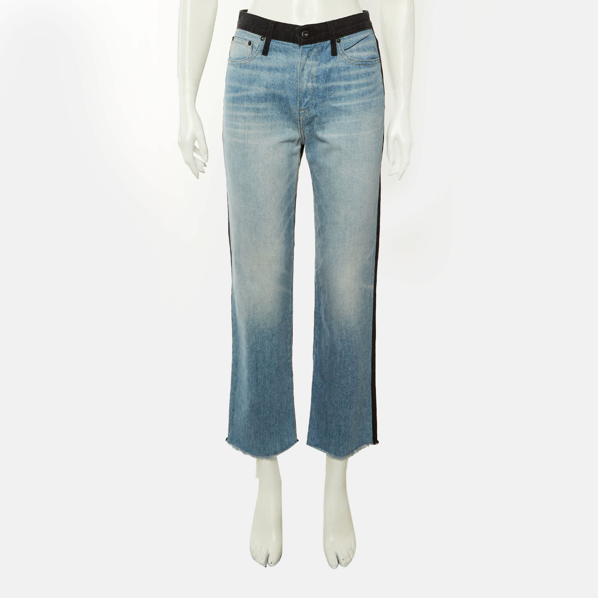 Jonathan Simkhai Blue Two Tone Denim Eliot Boyfriend Jeans