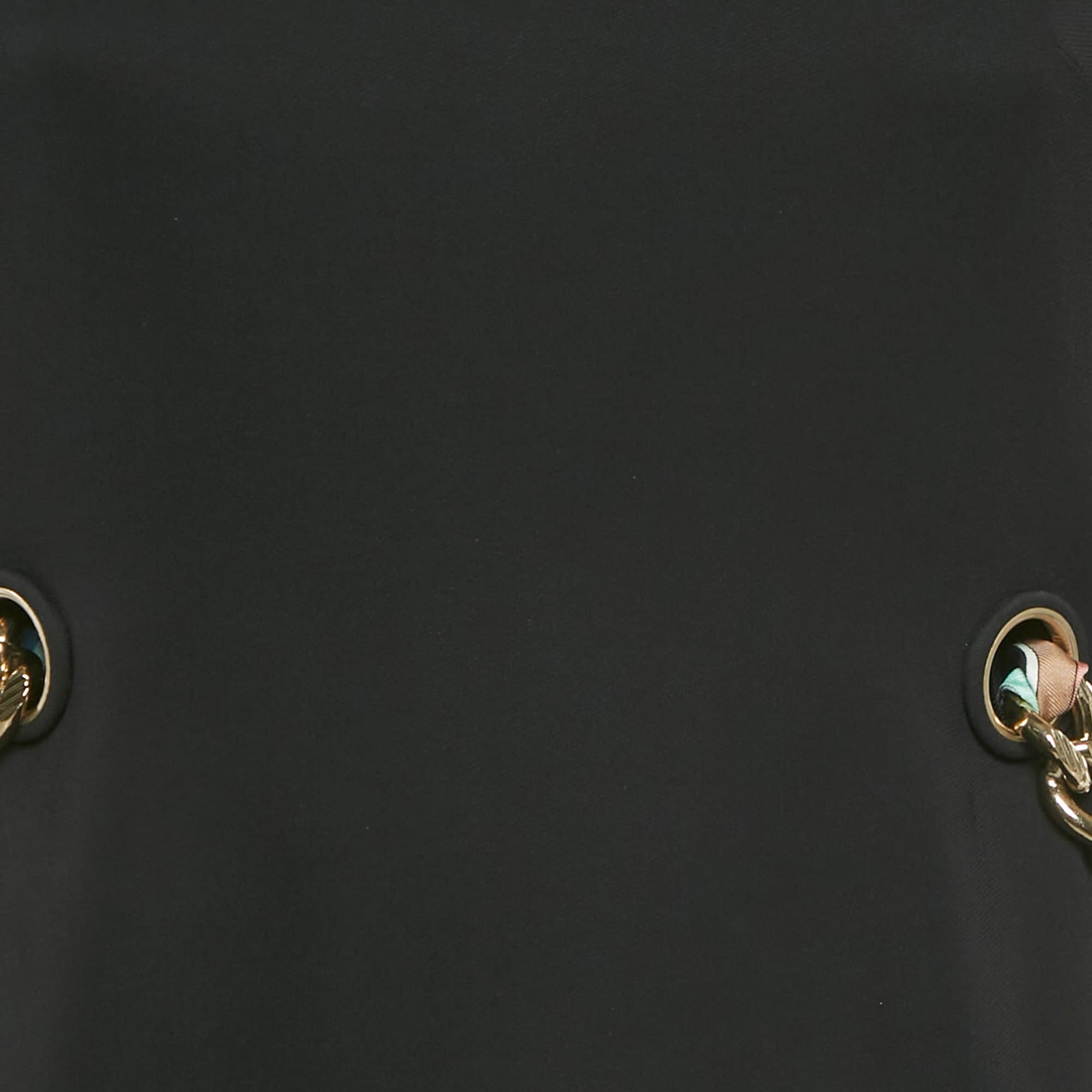 Emilio Pucci Black Crepe Ribbon Details Mini Dress