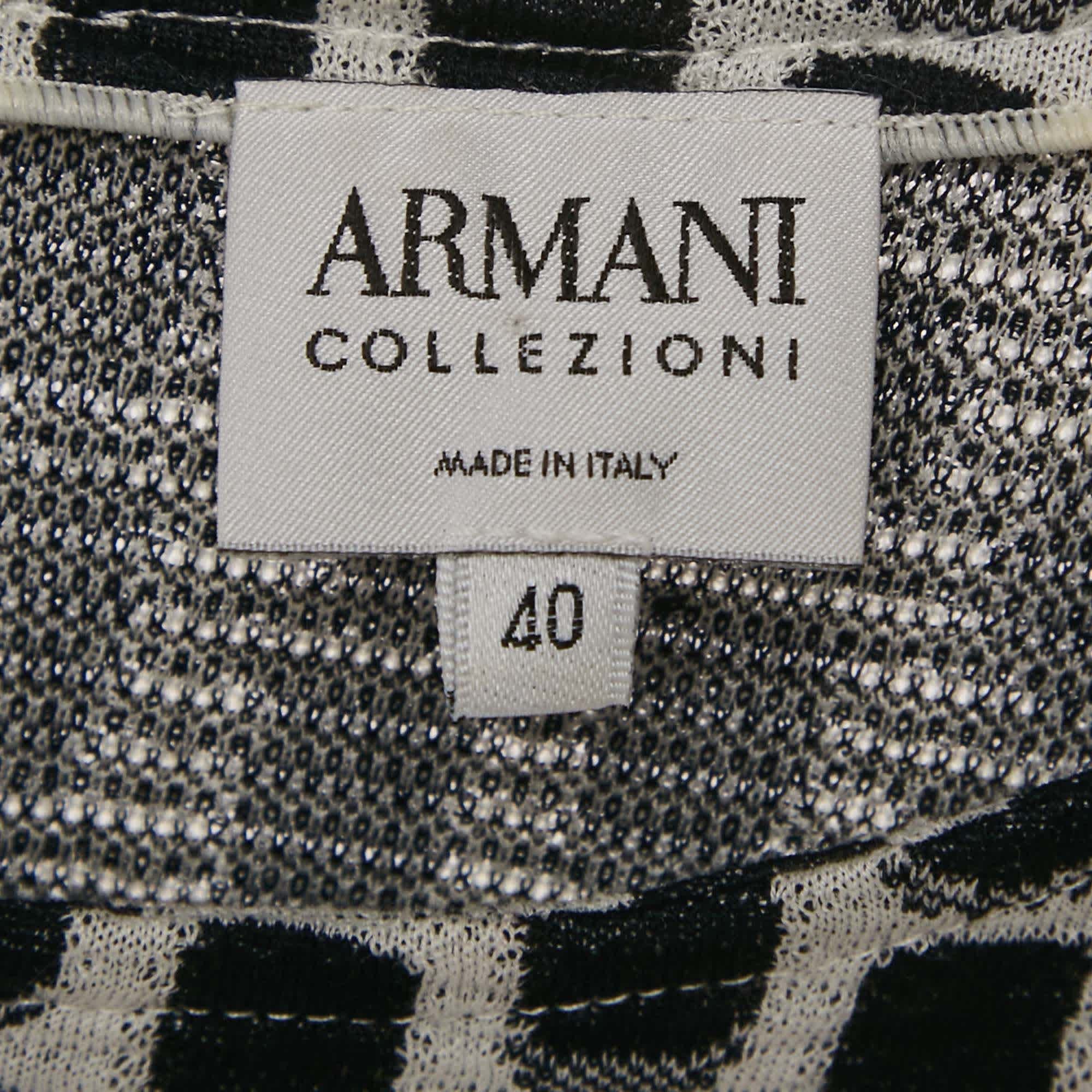 White/black Patterned Jacquard Knit Sleeveless Short Dress