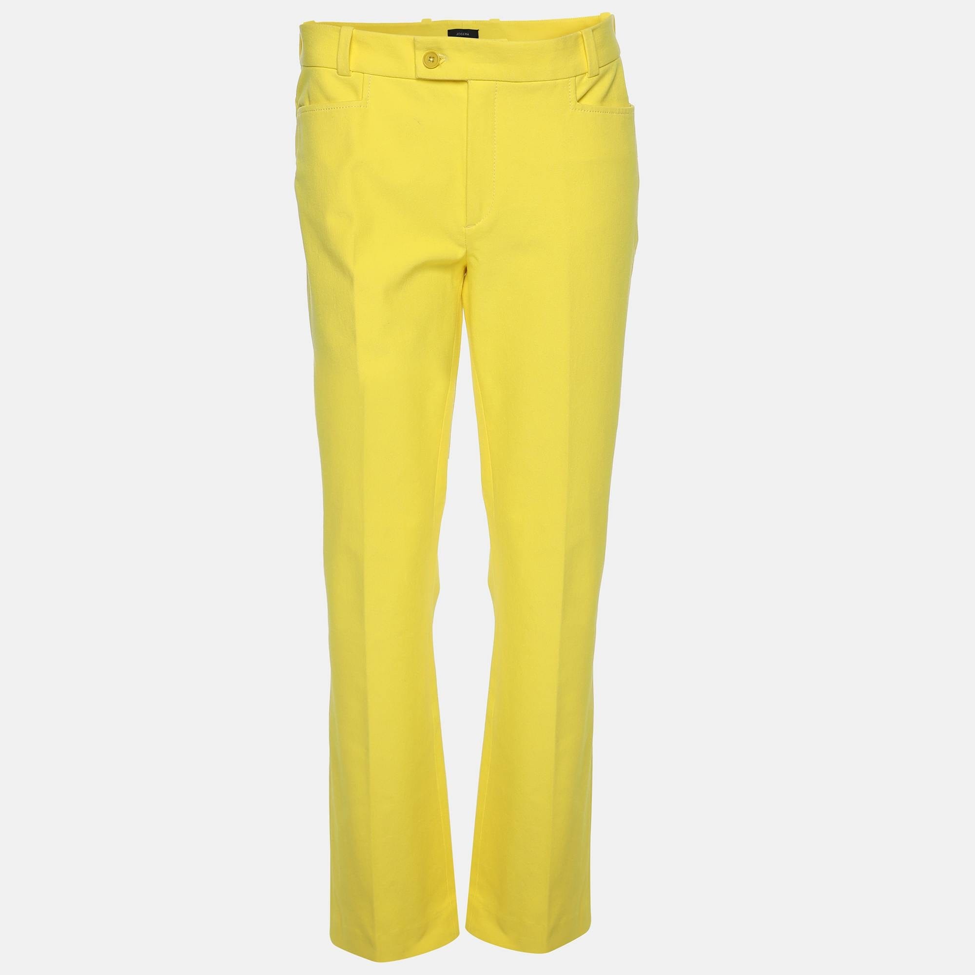Yellow Viscose Blend Chino Pants