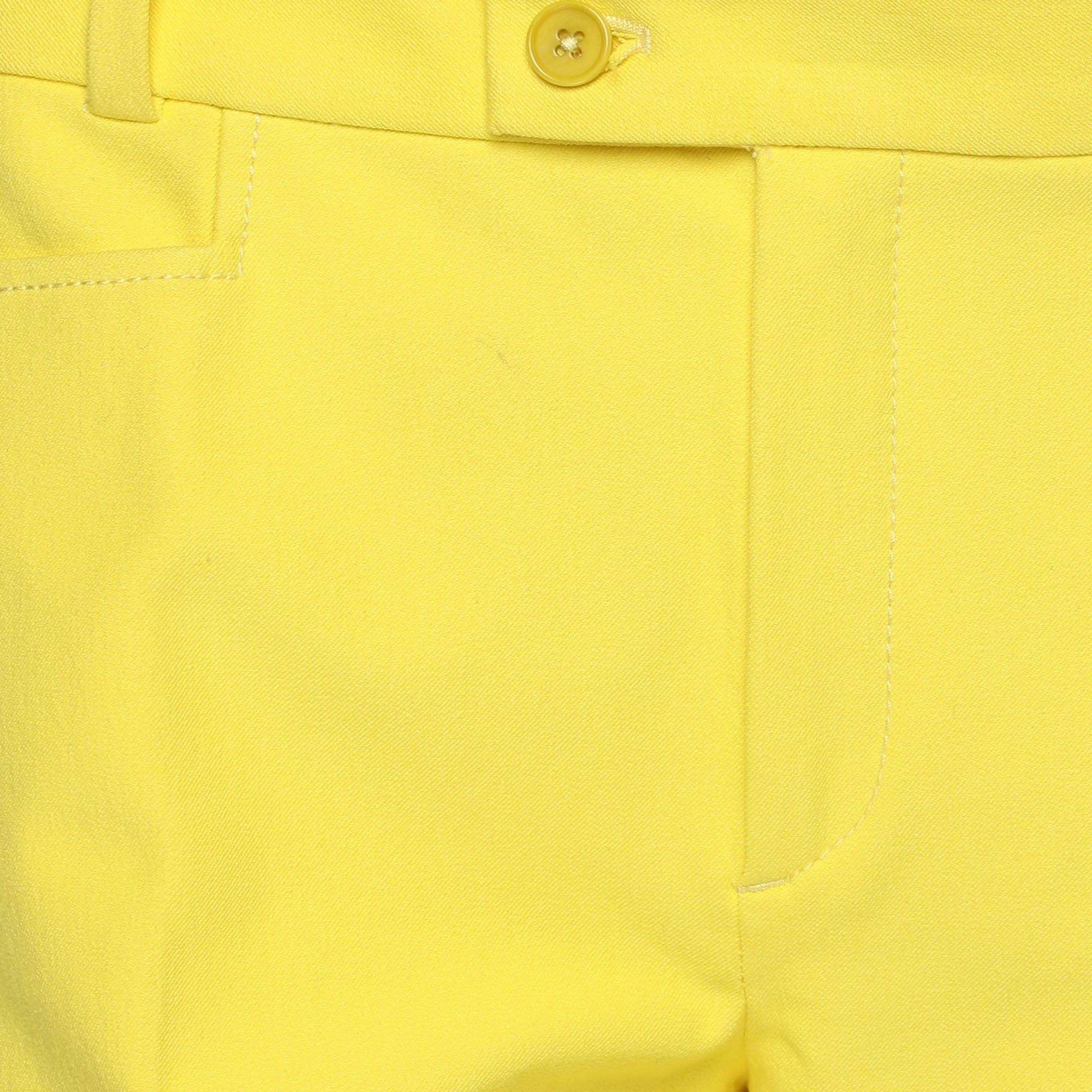 Yellow Viscose Blend Chino Pants