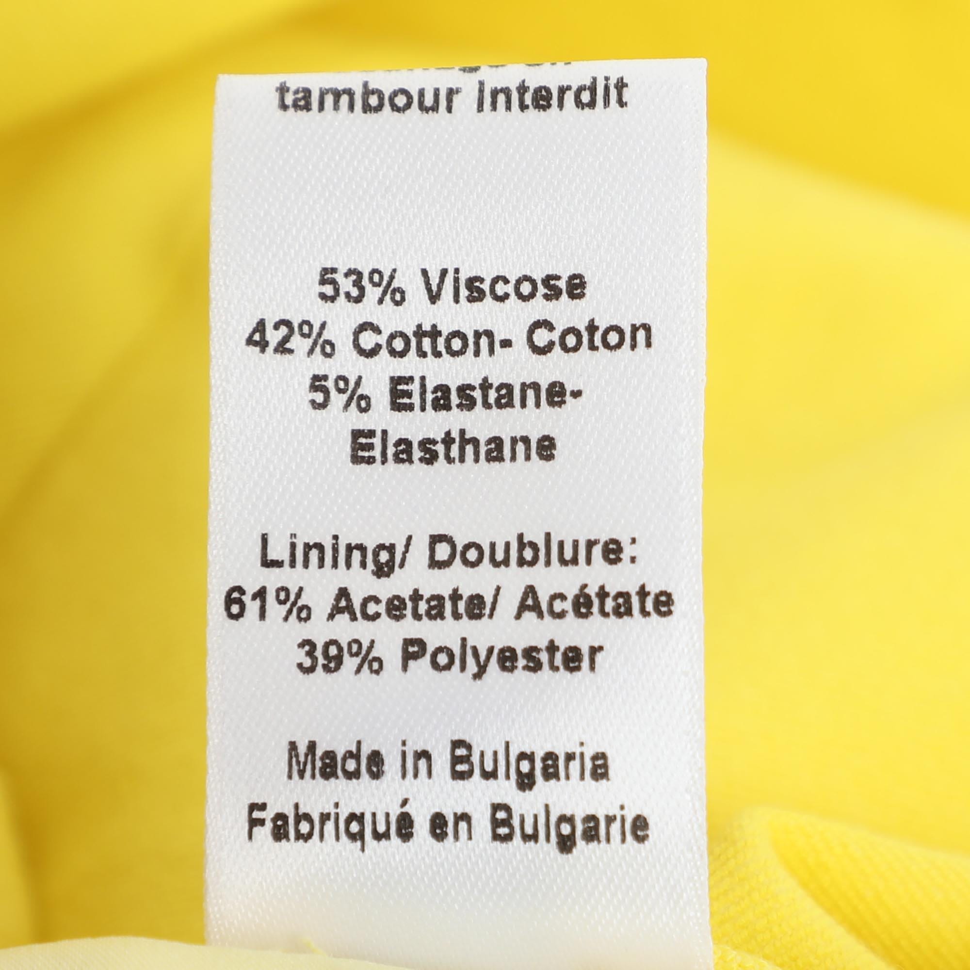 Yellow Viscose Blend Chino Pants