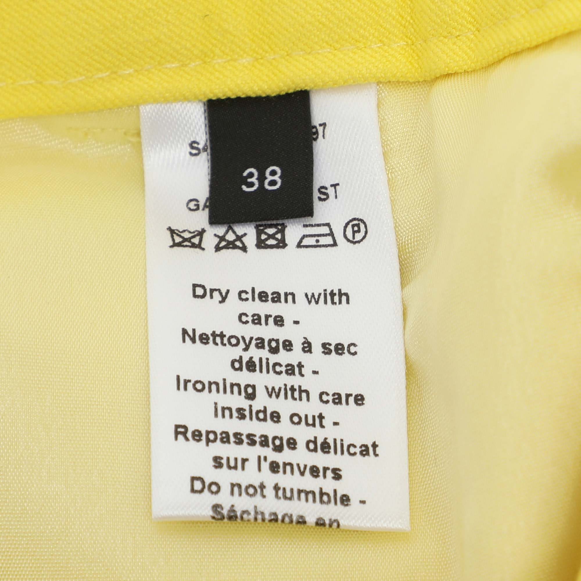 Yellow Viscose Blend Chino Pants