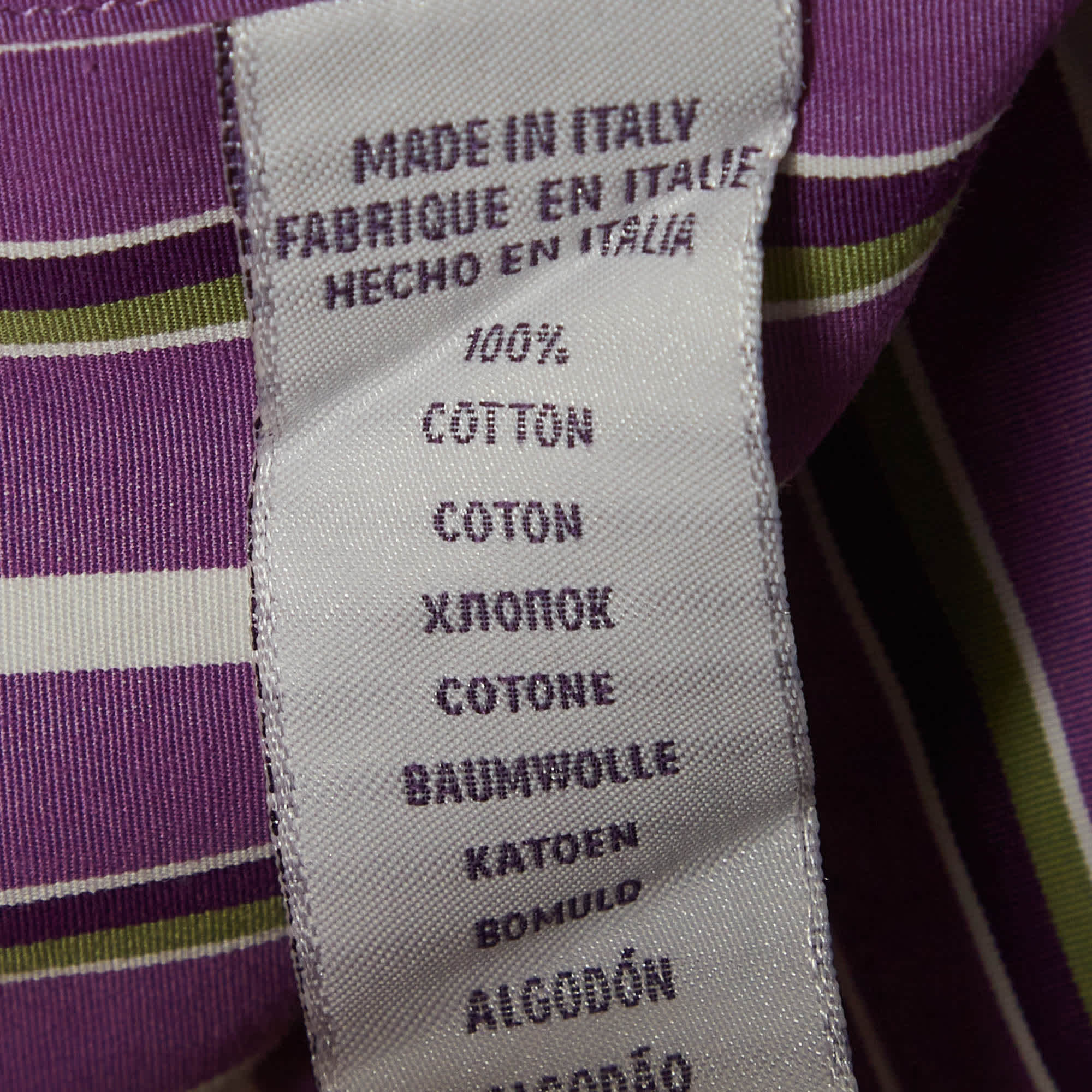 Ralph Lauren Purple Striped Cotton Poplin Button Up Shirt
