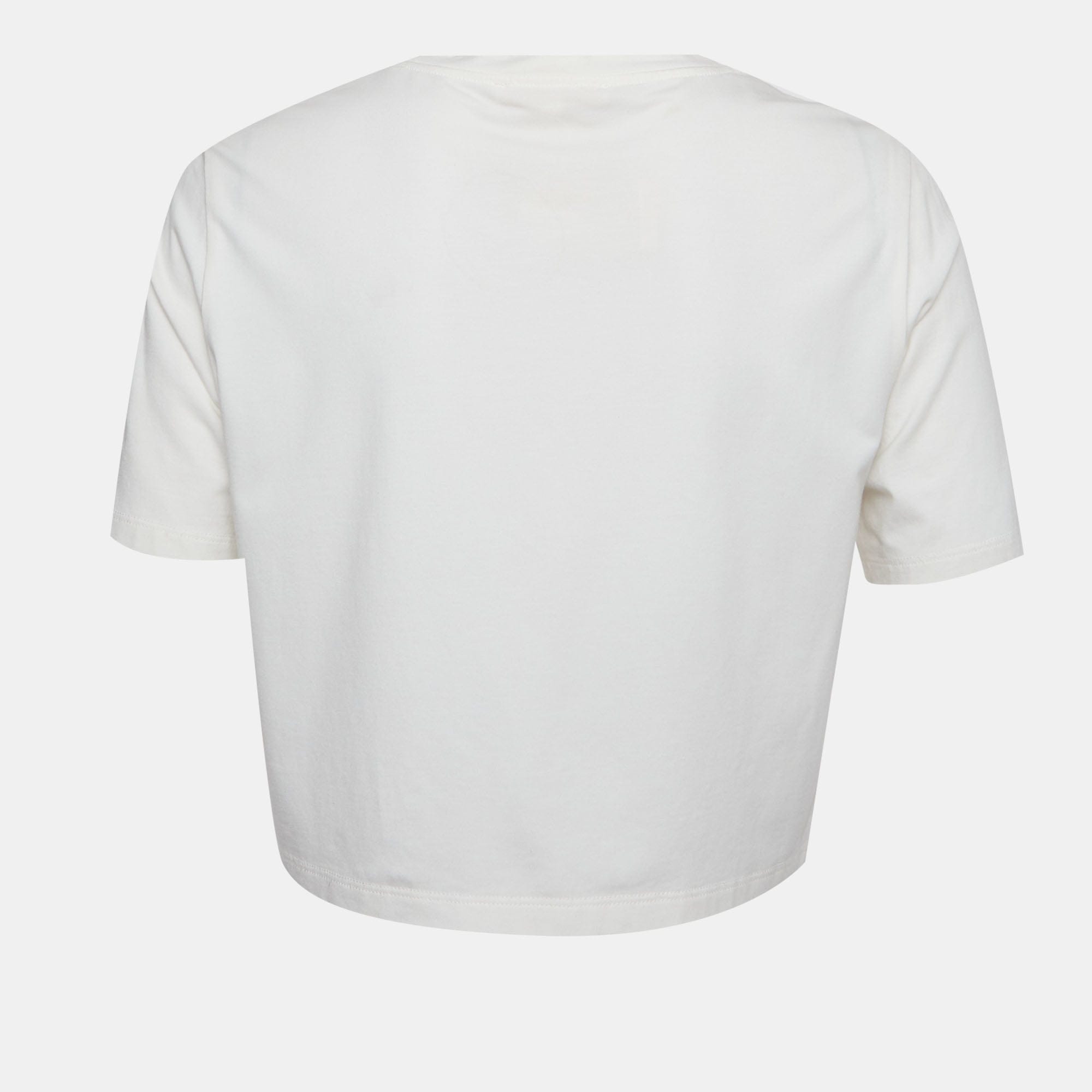 WHITE* Maje White Jersey Round Neck Crop Top