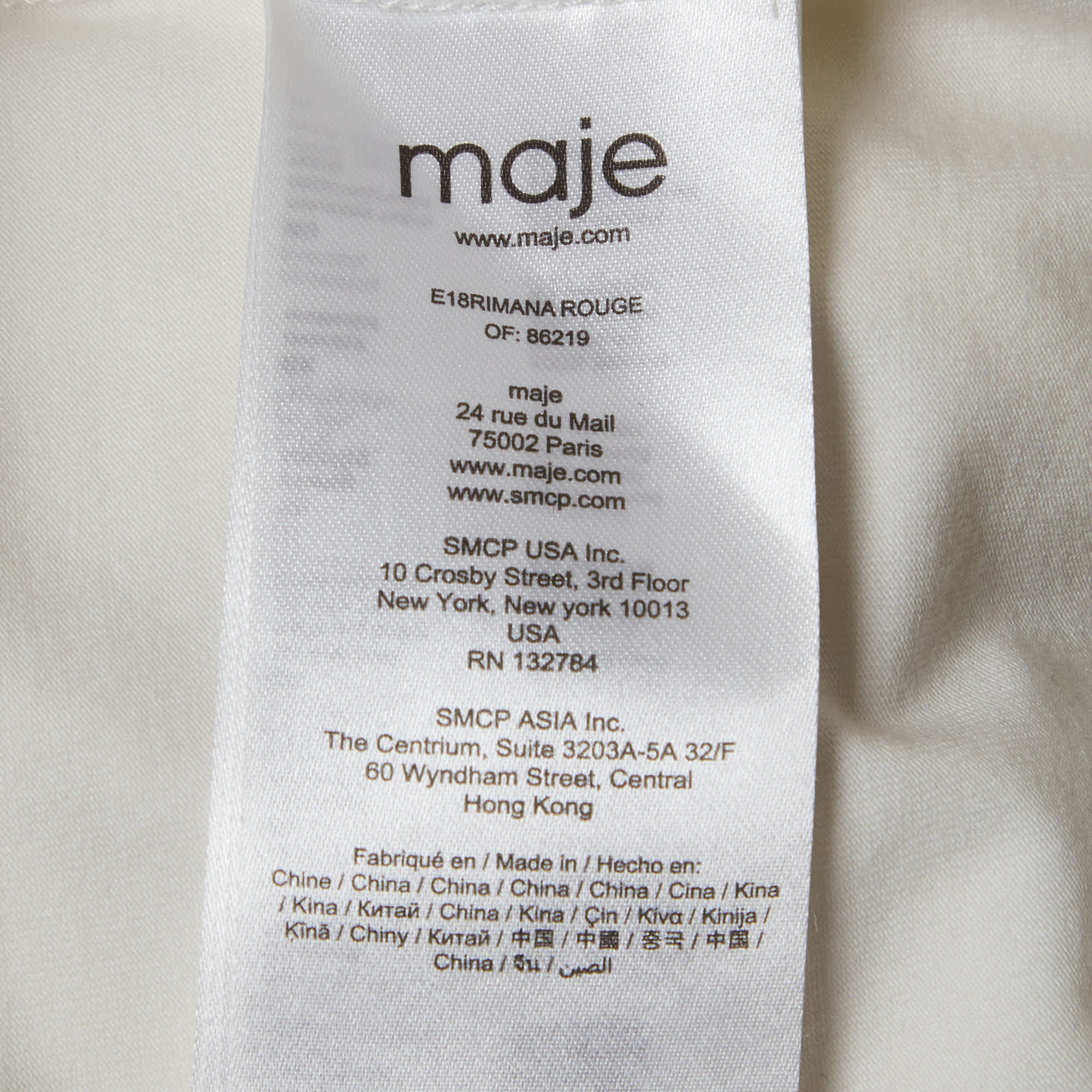 WHITE* Maje White Jersey Round Neck Crop Top