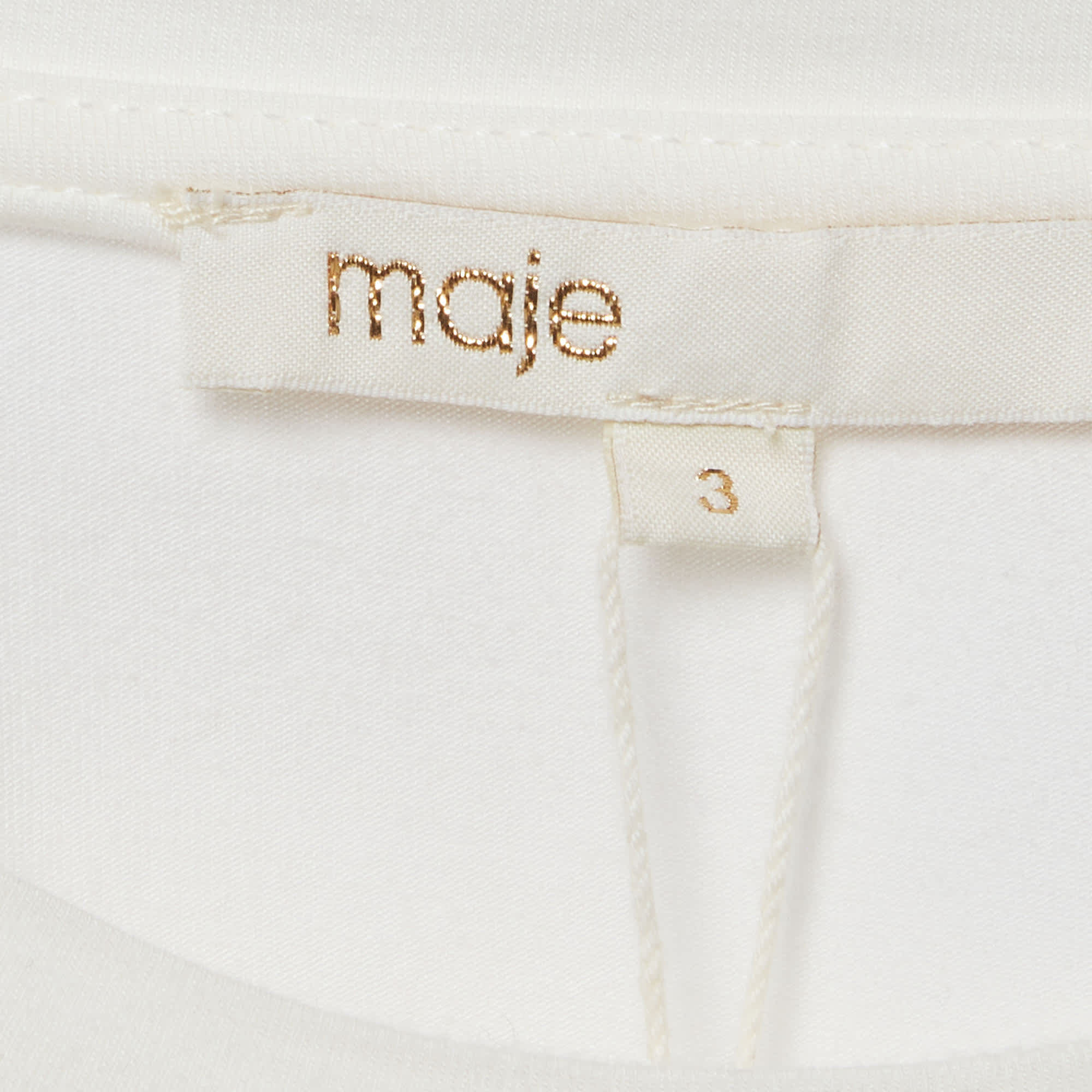 WHITE* Maje White Jersey Round Neck Crop Top